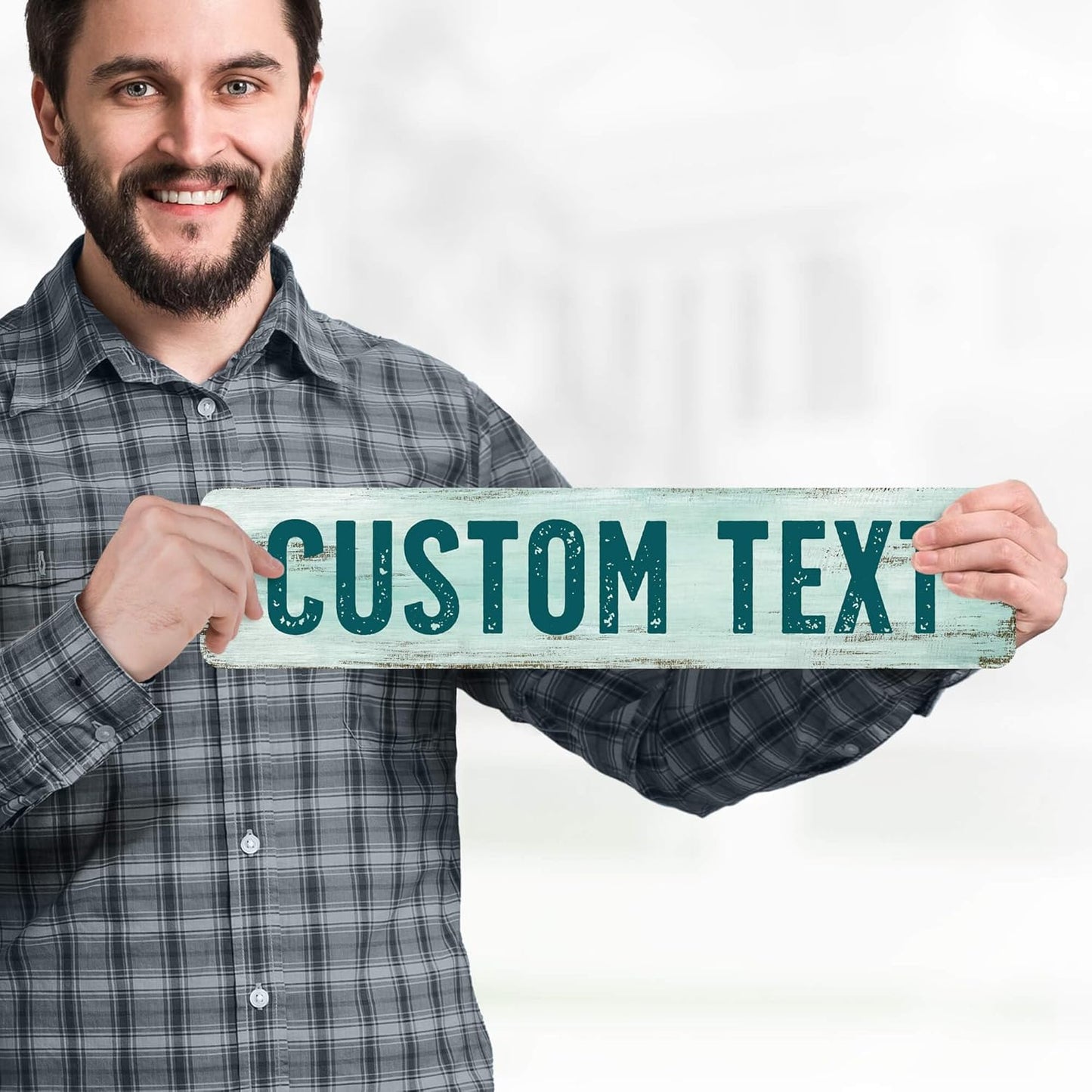 Custom Sign, Custom Street Sign, 11 Font Colors, 13 Font Styles, 4 Hole Options, 22 Sizes, 4x18 Inches, Rust Free DiBound, Fade Resistant, Made in USA by My Sign Center (Shabby Chic)