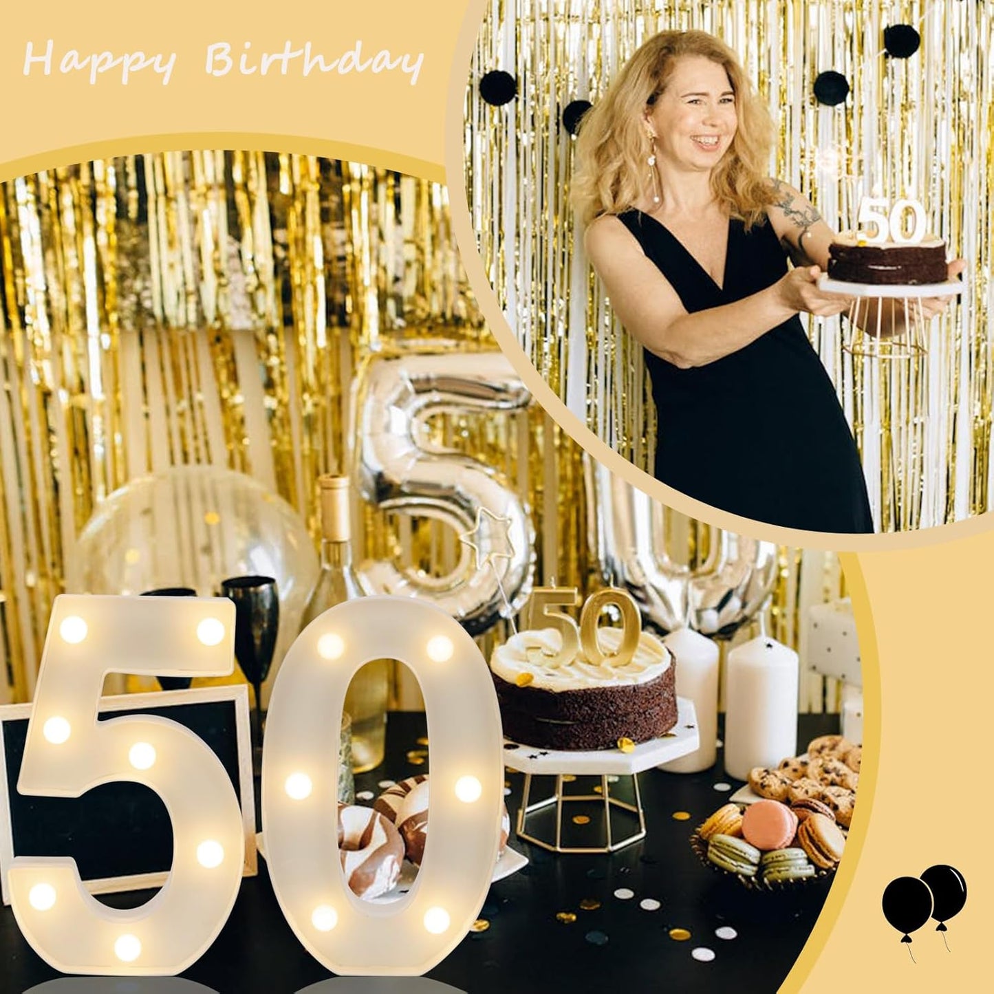 Decorative Led Light Up Numbers, 50th Birthday Decorations, Warm White Led Numbers Lights, Lighted Marquee Number Sign for Sweet 50th Party Decor