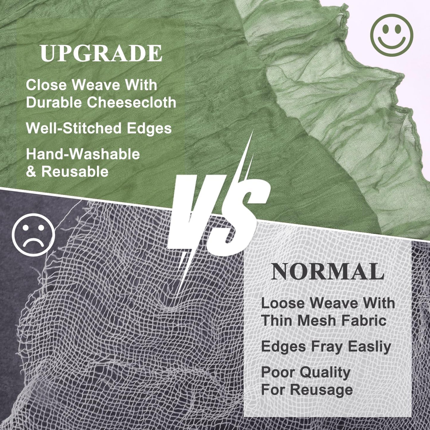 Asee'm 6pcs Cheesecloth Table Runner 120 Inches Sage Green Boho Gauze Cheese Cloth Runner 10FT Rustic Sheer Table Runners for Summer Wedding Baby Shower Holiday Party Decoration