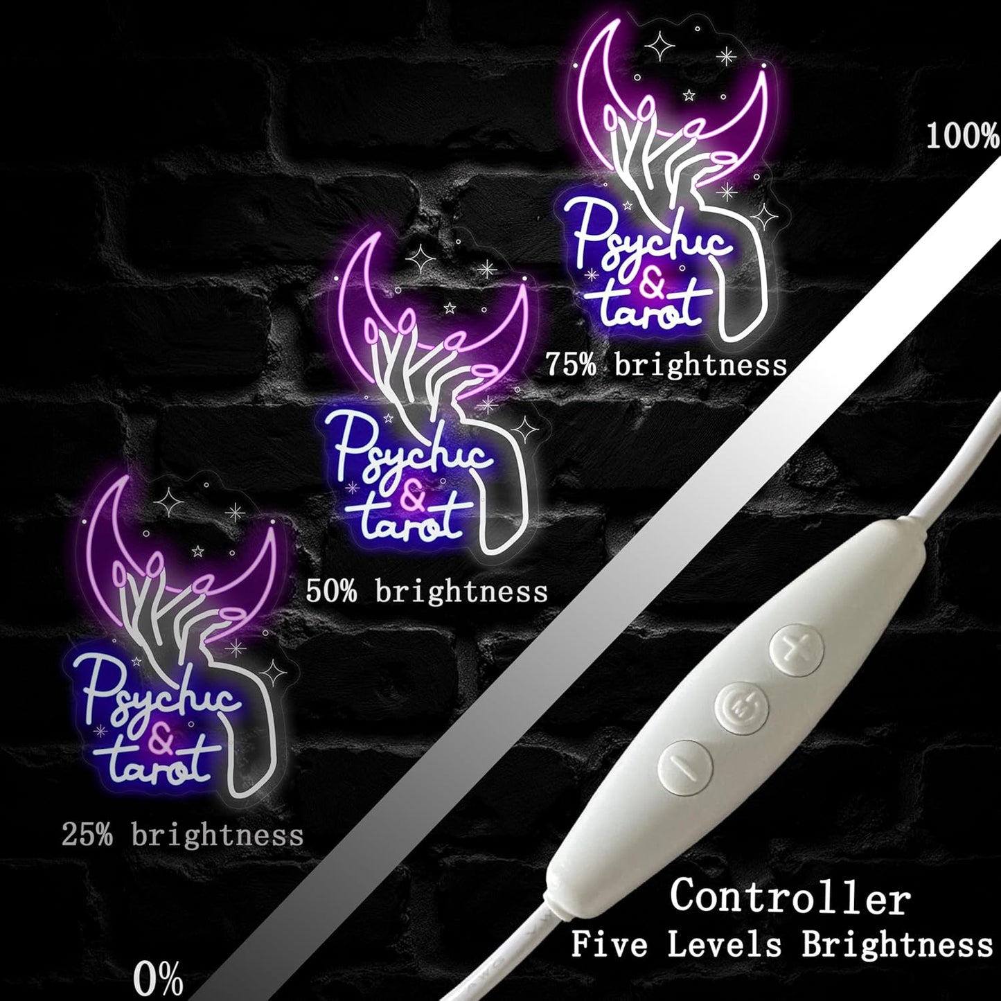 Psychic and Tarot Neon Sign, Psychic Tarot Room Wall Decor Gifts, Tarot Shop Decor, Gothic Lover Gift, Dark Gothic Wall Art, Fortune Teller SignGirls Room Gaming Room Party, arot Reader Gifts