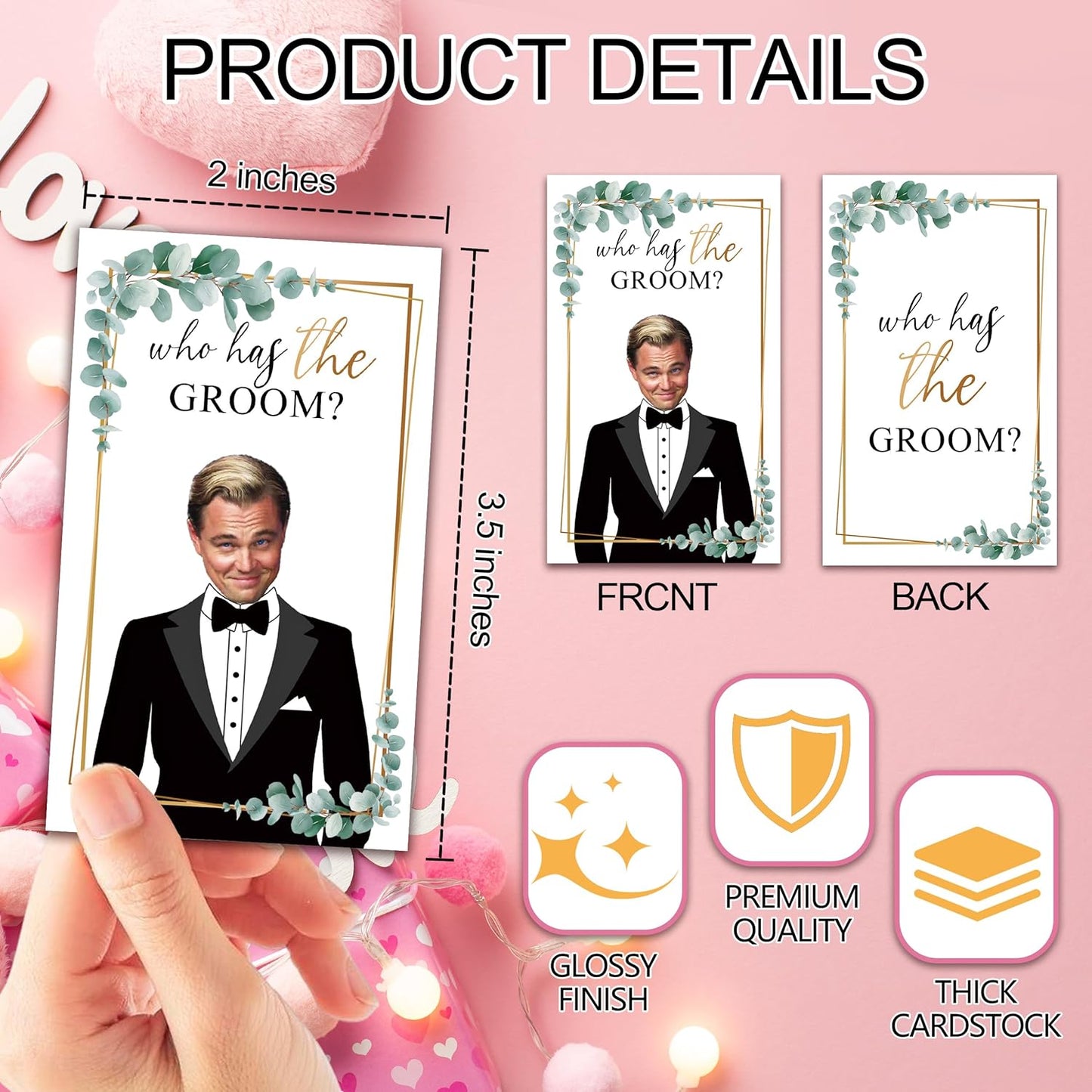 Bridal Shower Scratch Off Game Cards, Who Has The Groom, 41Pcs Watercolor Greenery Wedding Shower Scratch Off Games, 3.5"x 2.1" Bachelorette Party Favor Decor, Engagement Party Ideas Activities-A07