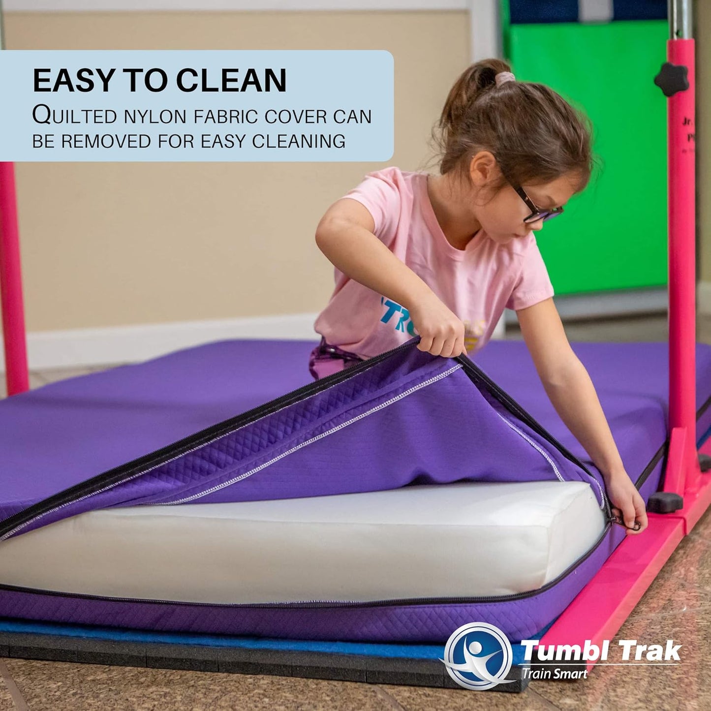 Tumbl Trak Home Practice Mat, 4 ft x 6 ft x 6 in, Soft Pillow Mat, Thick Gymnastics Landing Mat for Home