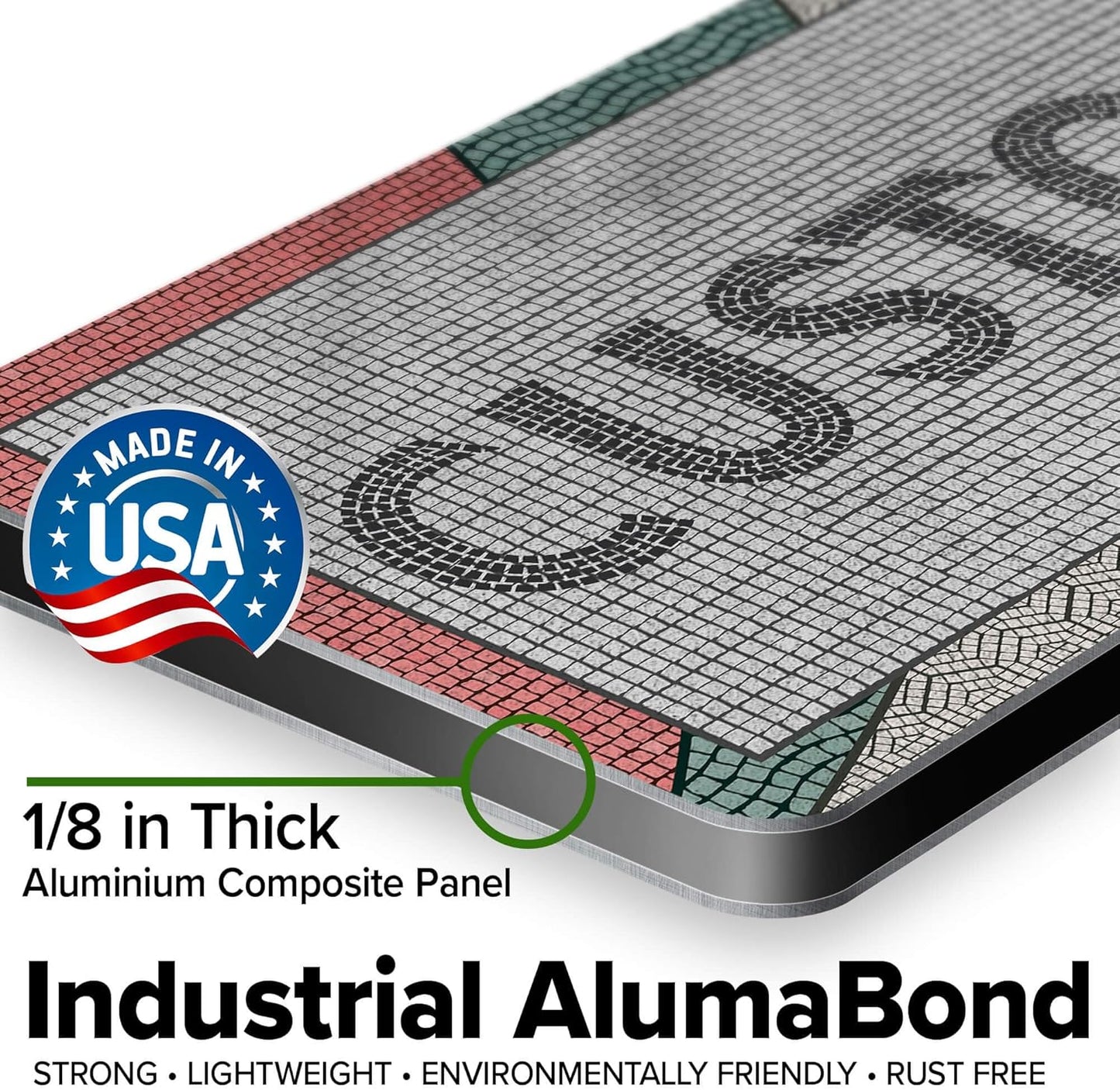 Custom Sign, Custom Street Sign, 11 Font Colors, 13 Font Styles, 4 Hole Options, 22 Sizes, 6x18 Inches, Rust Free DiBound, Fade Resistant, Made in USA by My Sign Center (Fauxsaic 2)