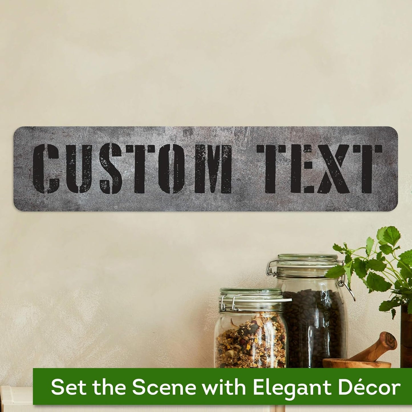 Custom Sign, Custom Street Sign, 11 Font Colors, 13 Font Styles, 4 Hole Options, 22 Sizes, 4x18 Inches, Rust Free DiBound, Fade Resistant, Made in USA by My Sign Center (Grunge Metal)