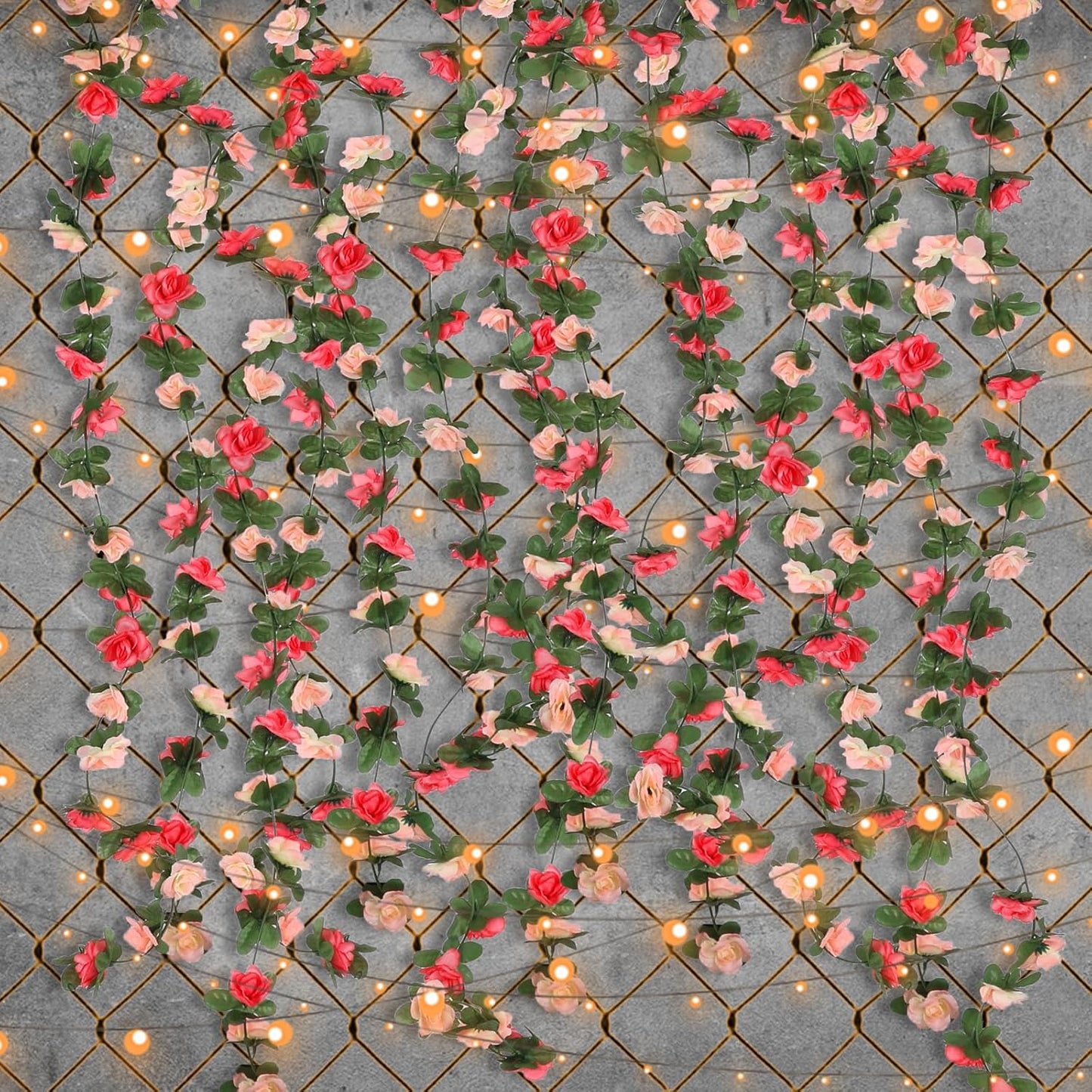 10 Pcs 82FT Flower Garland, Artificial Rose Garland Flowers Plants Fake Flower Hanging Rose Ivy, Birthday Party Valentine's Day Wedding Wall Arch Decor