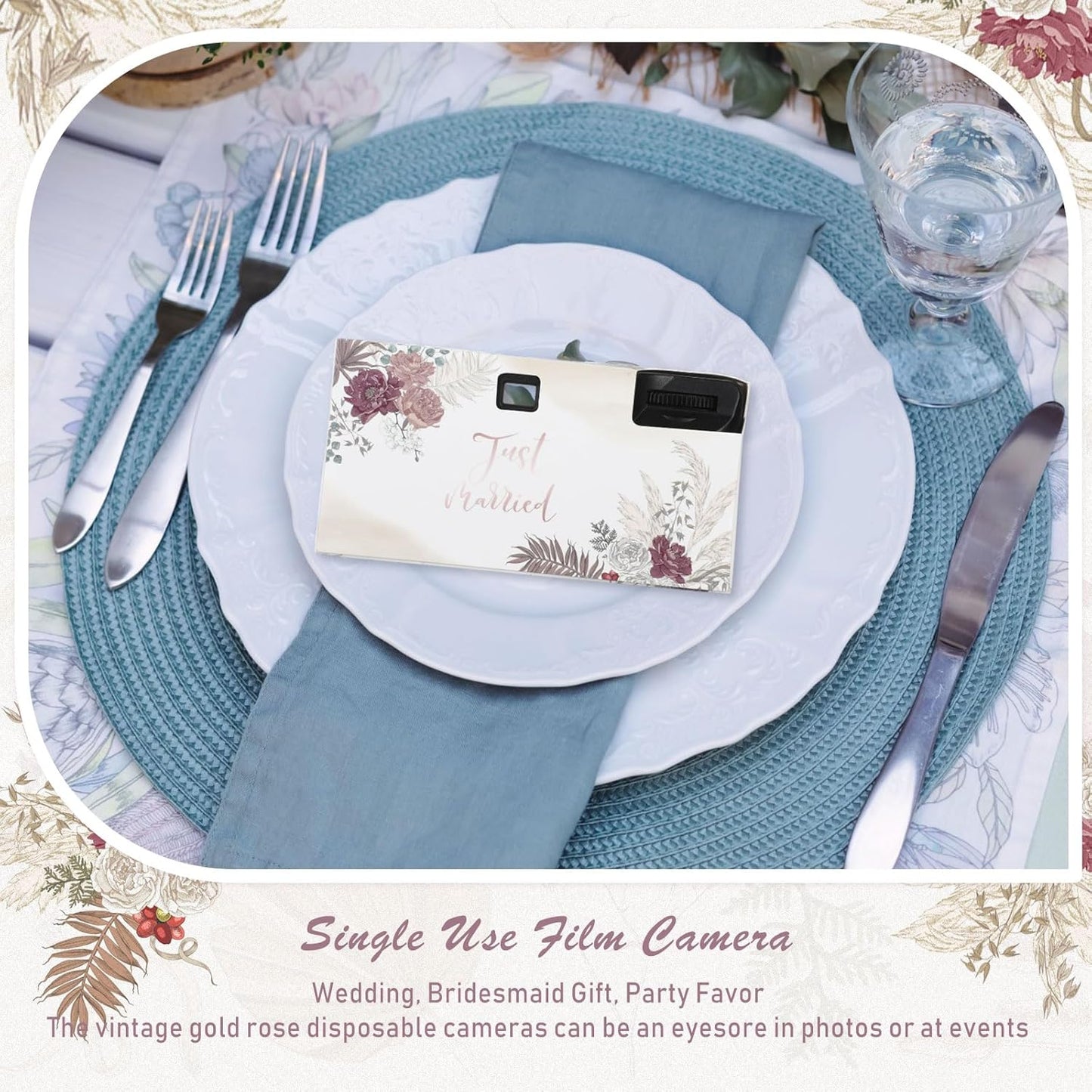 Zhengmy 10 Pack Disposable Camera Bulk for Wedding, 34mm Single Use Camera Bulk with Flash One Time for Gathering Wedding Travel(Bohemian,Colorful Film)