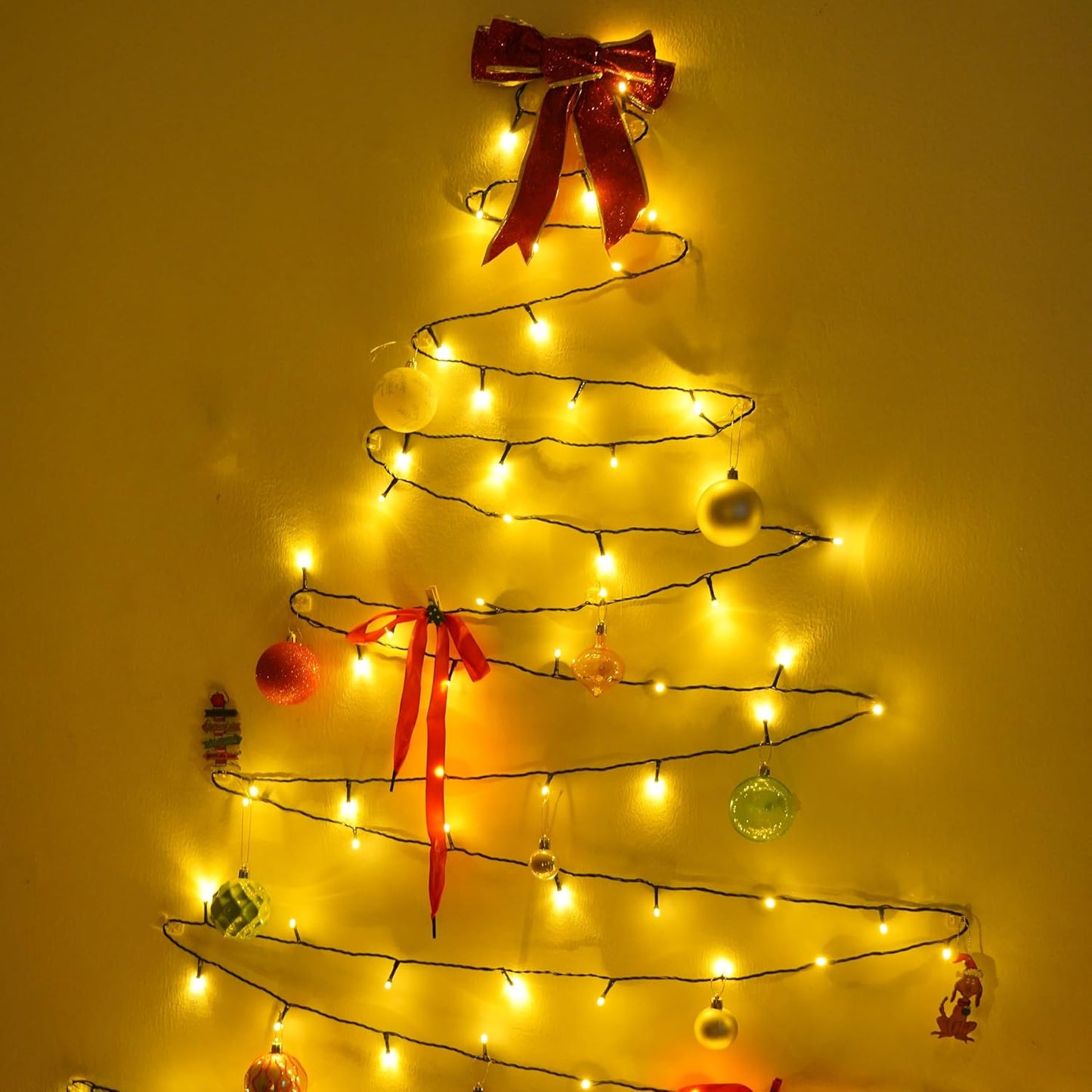 YEGUO 200 LED 66ft Christmas Lights Outdoor Waterproof, Warm White String Light Indoor, 8 Modes Green Wire Twinkle Xmas Tree Light Plug in with Memory Timer