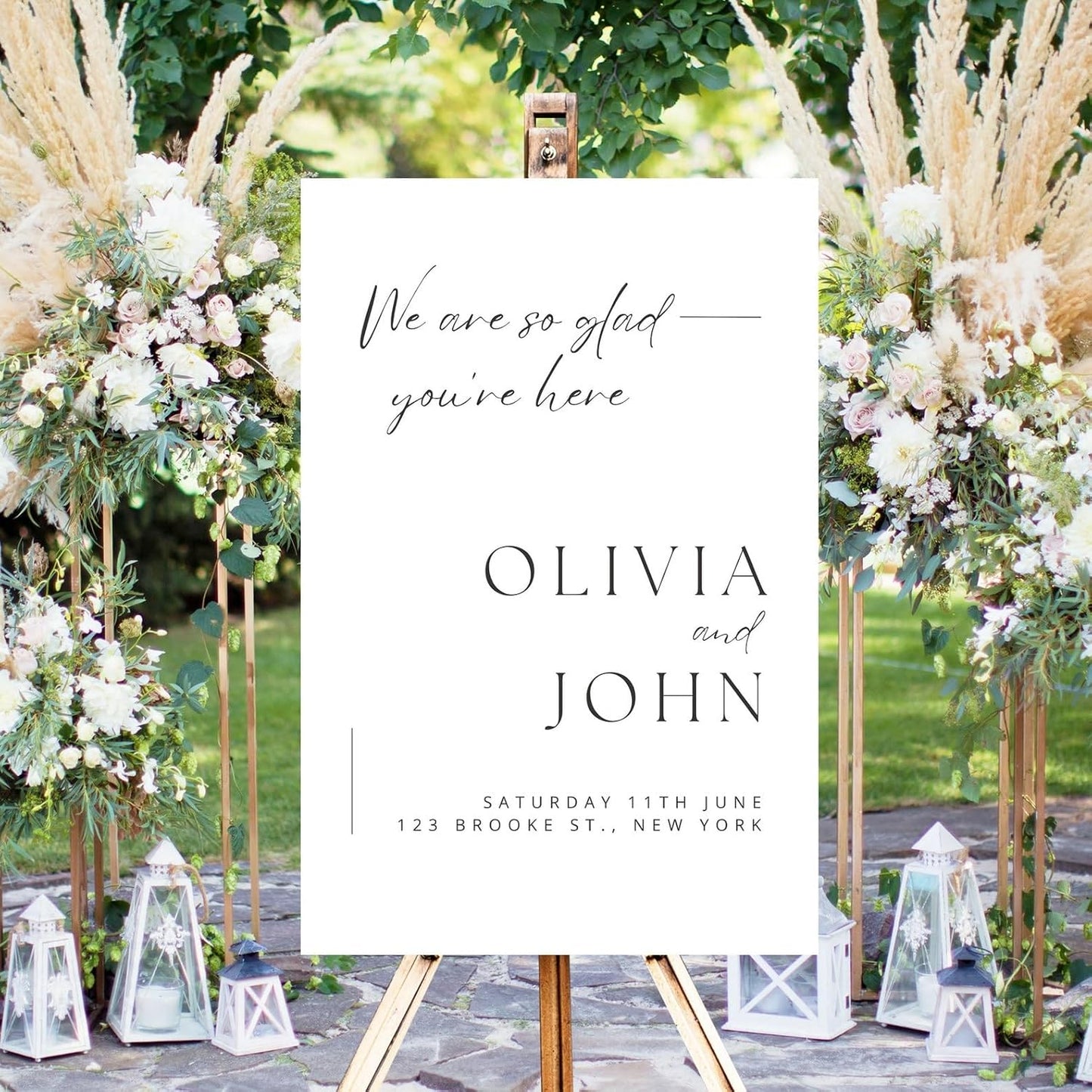 Welcome Wedding Sign Personalized, Personalized Wedding Welcome Sign Minimalist Script Modern Large