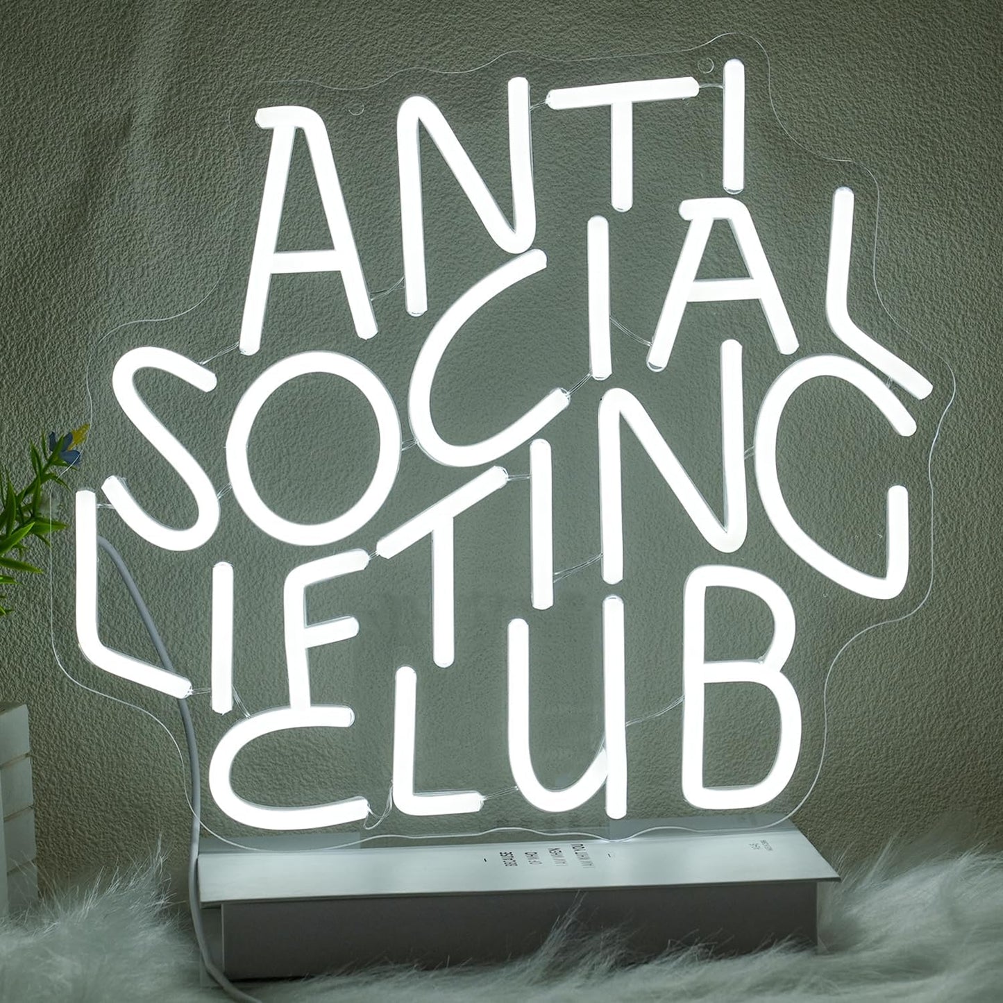 Anti Social Lifting Club Neon Sign for Wall Decor Gym Neon Light Lifting LED Neon Sign Letter Led Neon Light for Gym Man Cave Lifting Club Decoration