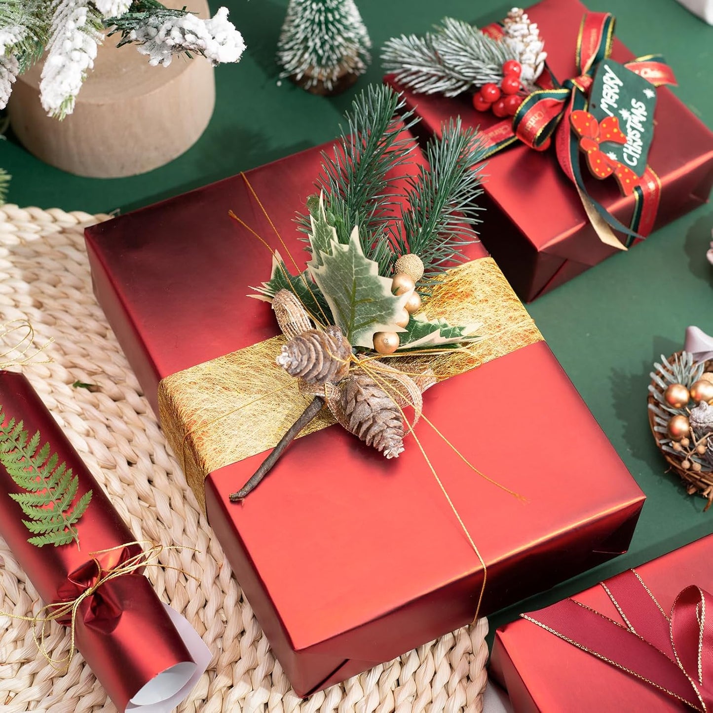 Garbendy Gift Wrapping Paper Roll-Solid Color Pearly-Lustre Paper,Perfect for Wedding, Valentine's Day,Birthday, Christmas,Baby Shower, Party - 17 Inch X 33 Feet