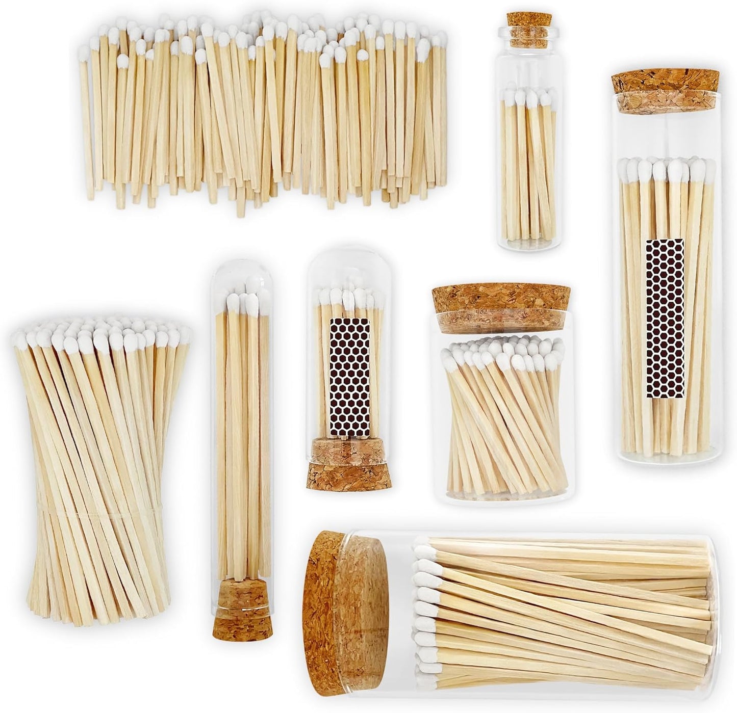 2" Choose Your Colors Safety Matches | Set of 100+ Bulk Artisan Matchsticks with Striker Stickers by Thankful Greetings | Select a Color - 100+ Matches | Custom for Your Home Decor, Gifts, & Events