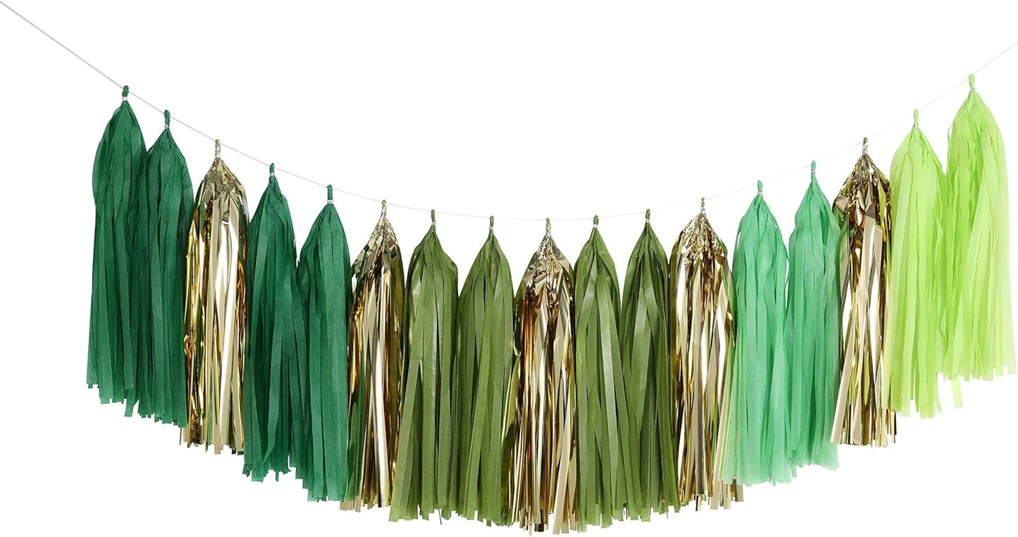 Fonder Mols Tassel Garland Tissue Paper Tassel Banner DIY Kit for Lulu Tropical Summer Party Decoration, Aloha Bridal Shower, Forest Hills Jungle Themed Party & Events Decor A14