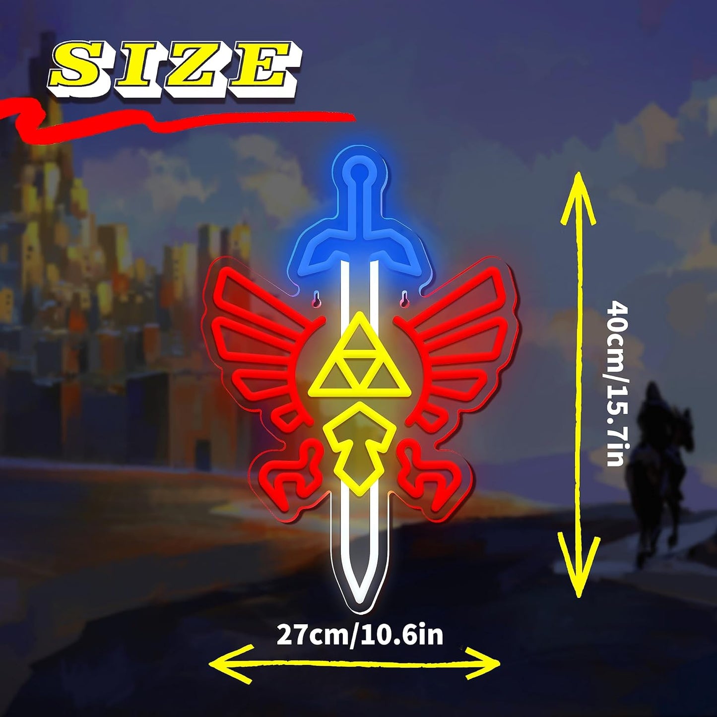 Sword Neon Sign Gamer Neon Signs for Wall Decor Gaming Room Decor LOZ Gifts Master Sword LED Sign Room Decor Neon Light up Sign for Bedroom Boys