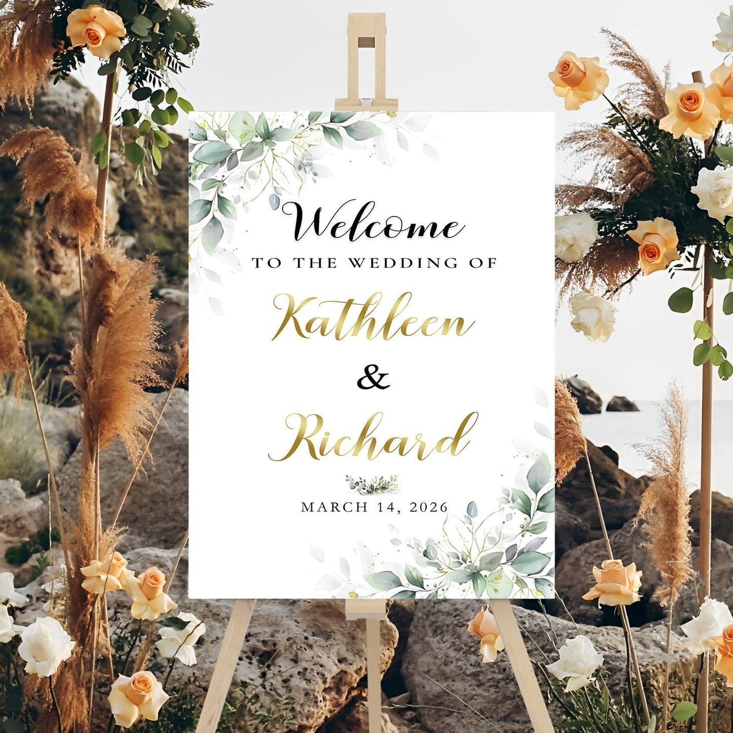 Welcome To Our Wedding Sign, Wedding Decorative Signage, Wedding Directional Signs, Wedding Sign Flowers, Sign In Board For Wedding, Personalized Wedding Sign