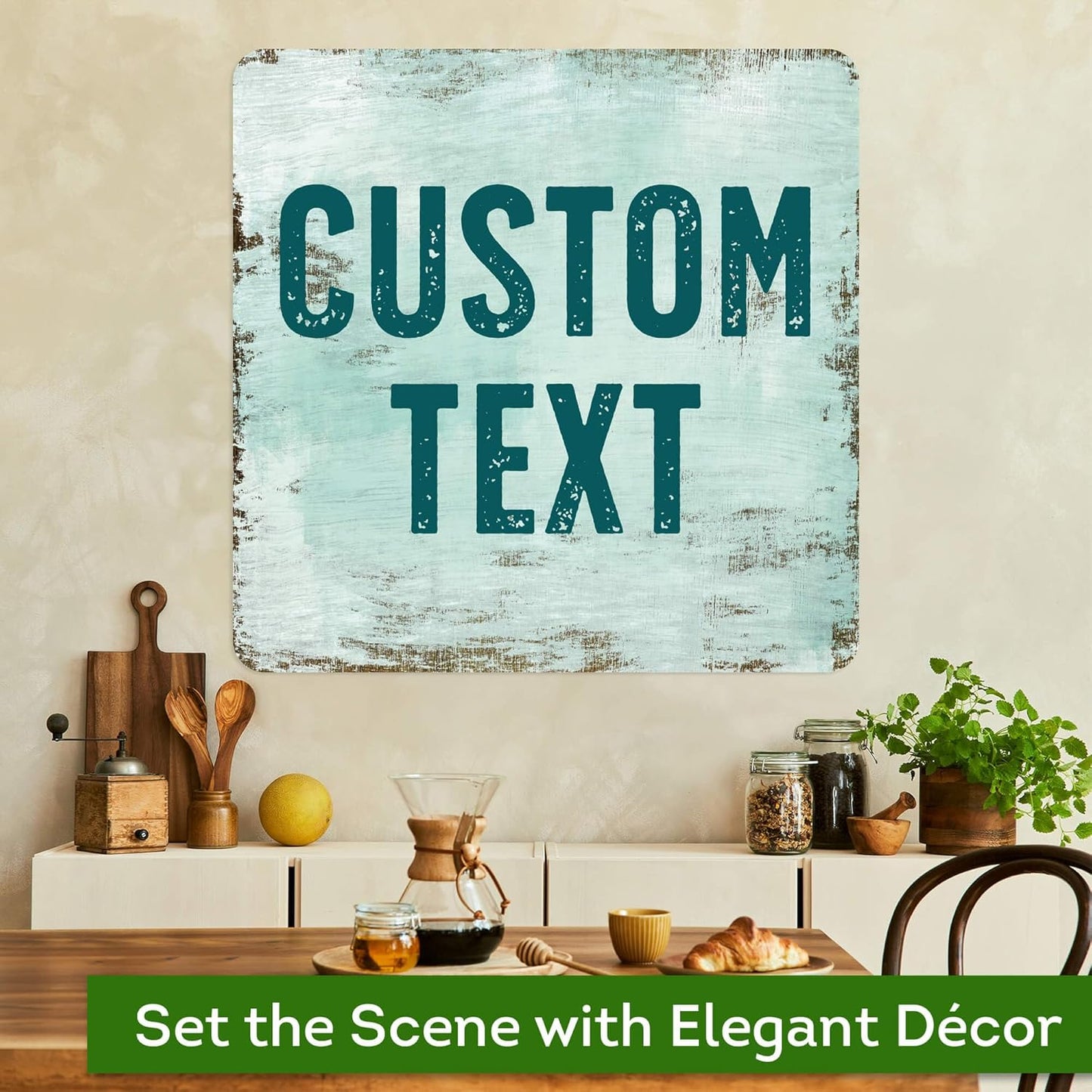 Custom Sign, Custom Street Sign, 11 Font Colors, 13 Font Styles, 4 Hole Options, 22 Sizes, 24x24 Inches, Rust Free DiBound, Fade Resistant, Made in USA by My Sign Center (Shabby Chic)