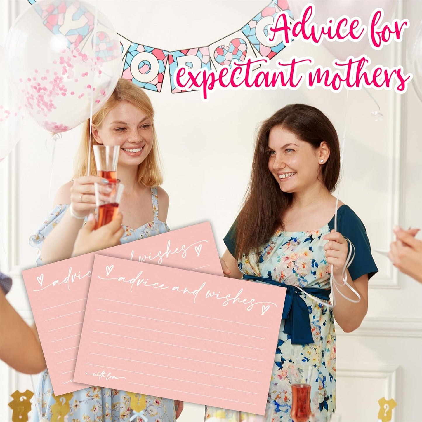 30 Advice & Wishes Cards - Peach Pink - Double Sided Fill-In Advice Cards For Bridal, Wedding, Graduate Party, Mr & Mrs, Retirement, Baby Shower, Party Favor & Supplies - B02