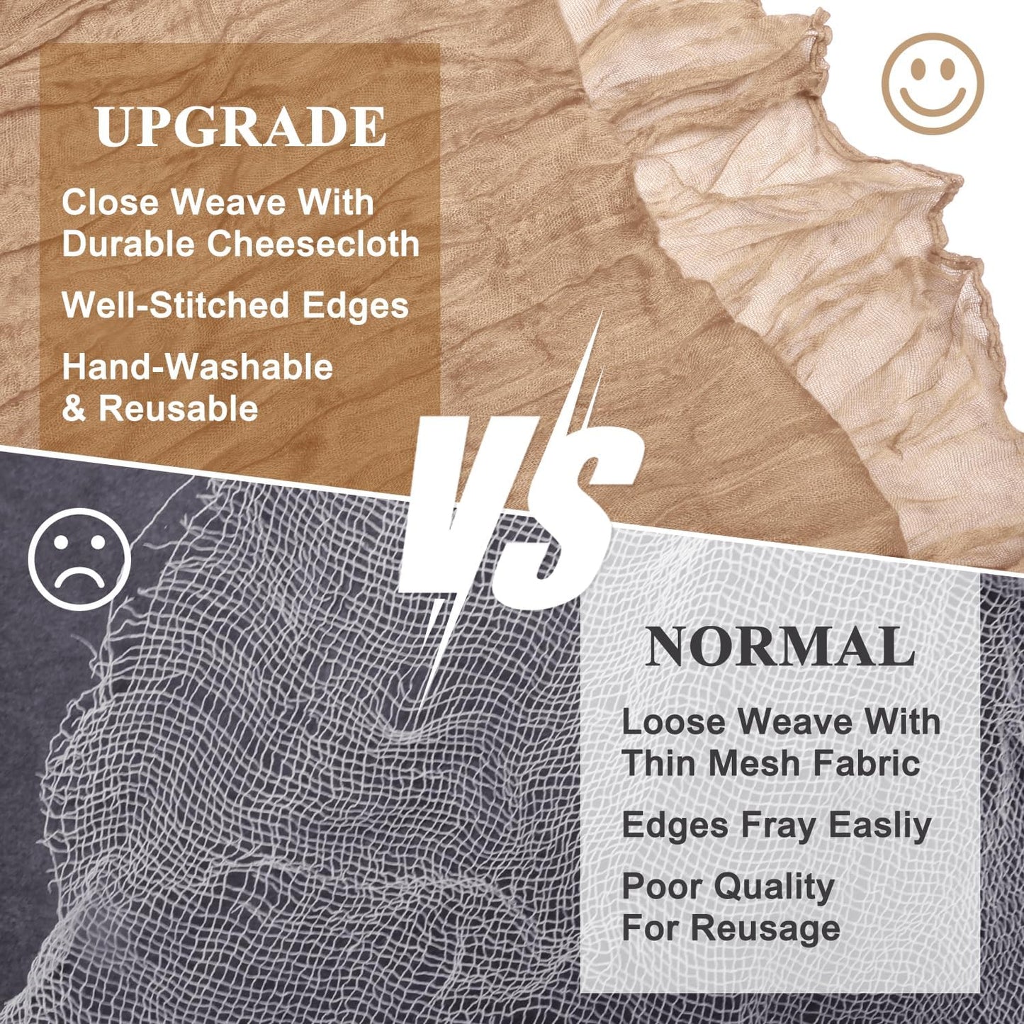 Asee'm 4pcs Cheesecloth Table Runner 120 Inches Long Nude Boho Gauze Cheese Cloth Runner 10FT Rustic Sheer Table Runners for Christmas Wedding Party Baby Shower Spring Easter Decoration