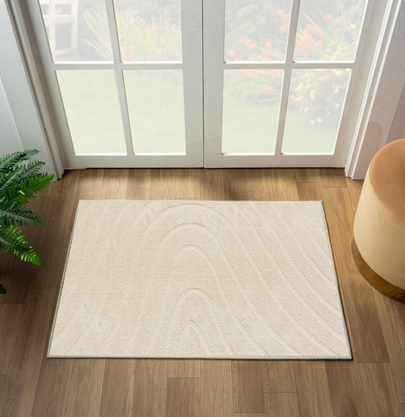 LUXE WEAVERS Modern Geometric Wave Cream 2x3 Area Rug