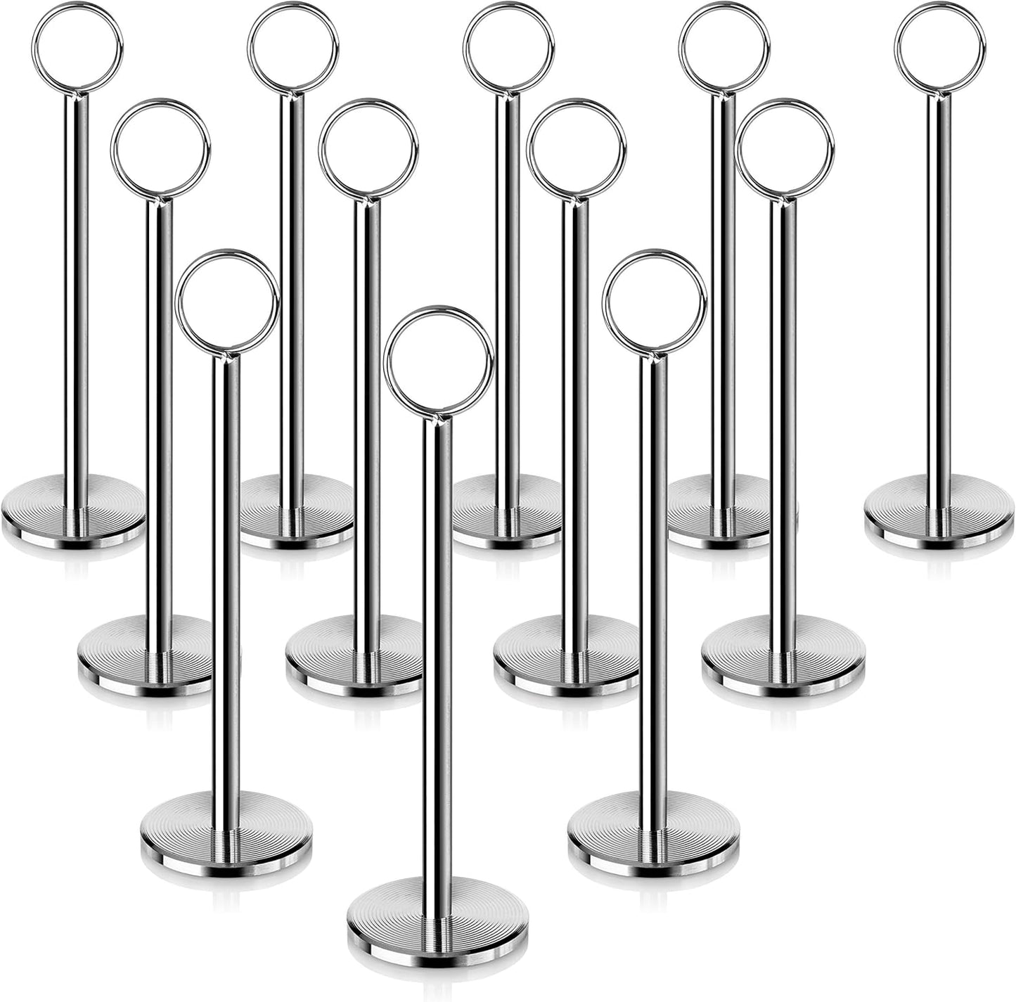 New Star Foodservice 23336 Ring-Clip Table Number Holder/Number Stand/Place Card Holder, 8-Inch, Set of 12