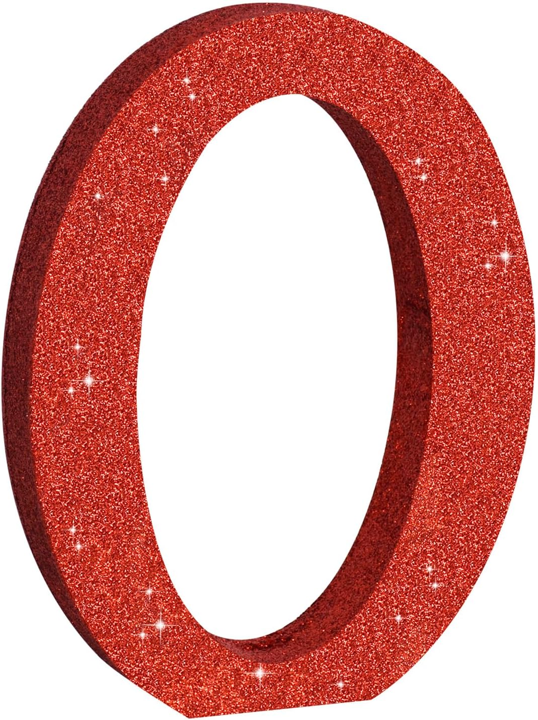 TONIFUL 8 Inch Red Glitter Letter O Table Centerpiece A-Z Red Birthday Party Decorations,Red Alphabet O for Birthday,Chrismas,Graduation,Bridal Shower,Wedding,Anniversary Party Supplies