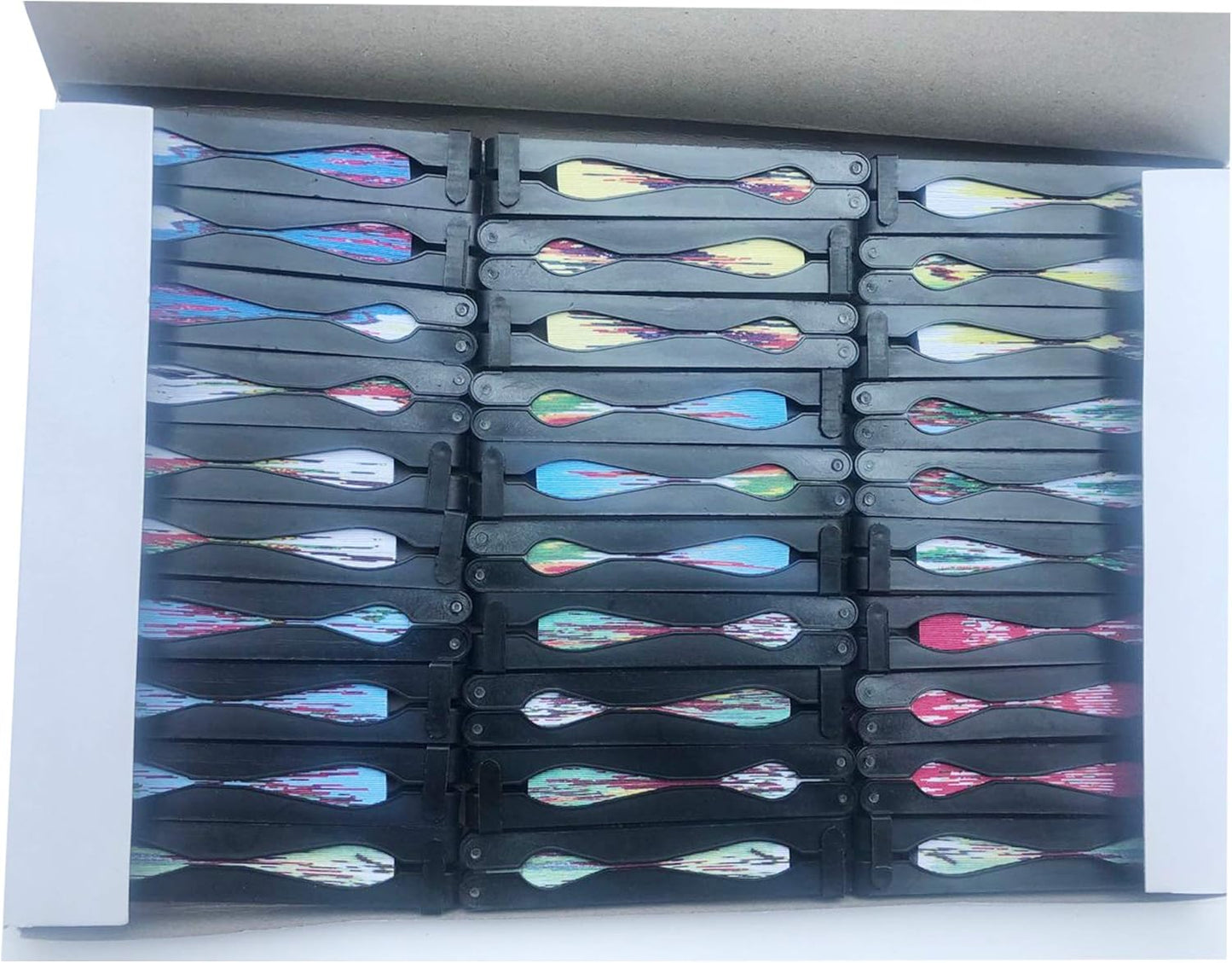 30 Pcs 3.5" Mini Chinese Oriental Handheld Floral Folding Paper Fans Bulk Assortment for Wedding Birthday Party Favors Gifts(Black Handle)