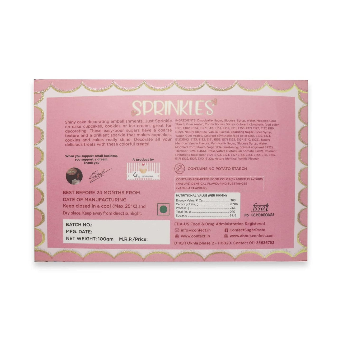 Confect Fusion Mashup Sprinkles FM Multipack 18 100 GMS for Cake Cupcake Décor