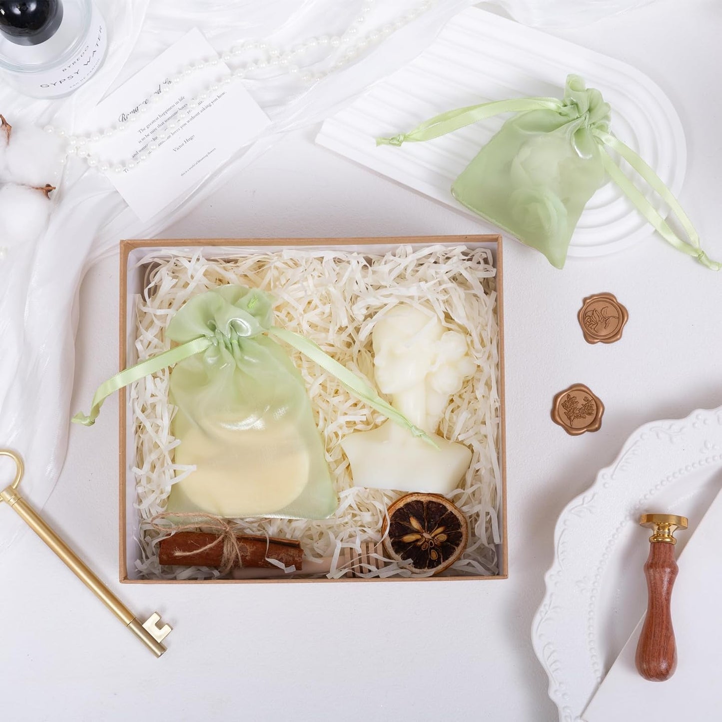 20 Pcs Light Green Small Organza Bags 4X6 inch for Wedding Favors with Drawstring, Mini Mesh Gift Bags Jewelry Pouch for Candy Bridal Shower Party Favor Baby Shower Christmas