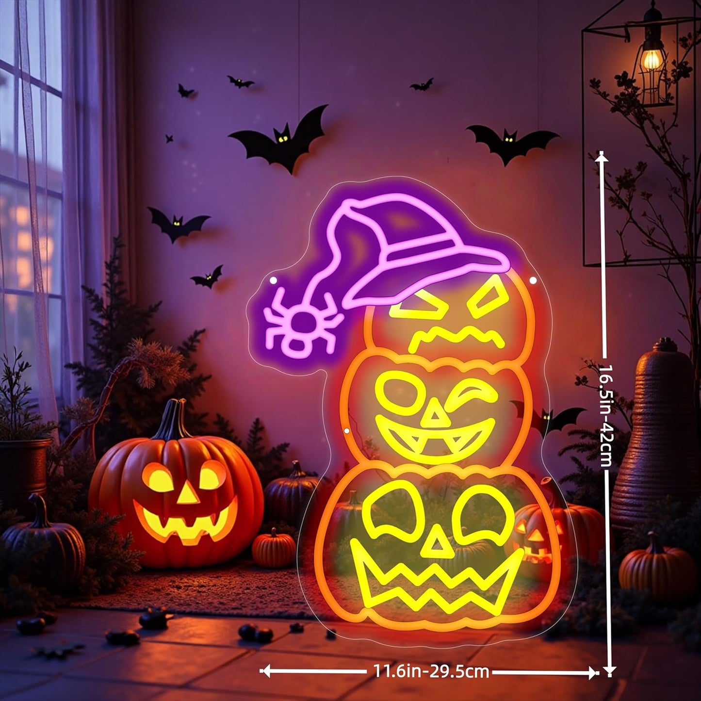 Halloween Pumpkin Patch Sign Pumpkin Halloween Patches Thanksgiving Decor Spider Sign Farmhouse Fall Decor For Front Porch for Table Home Kitchen Bedroom Living Room Bar Pub Club Party