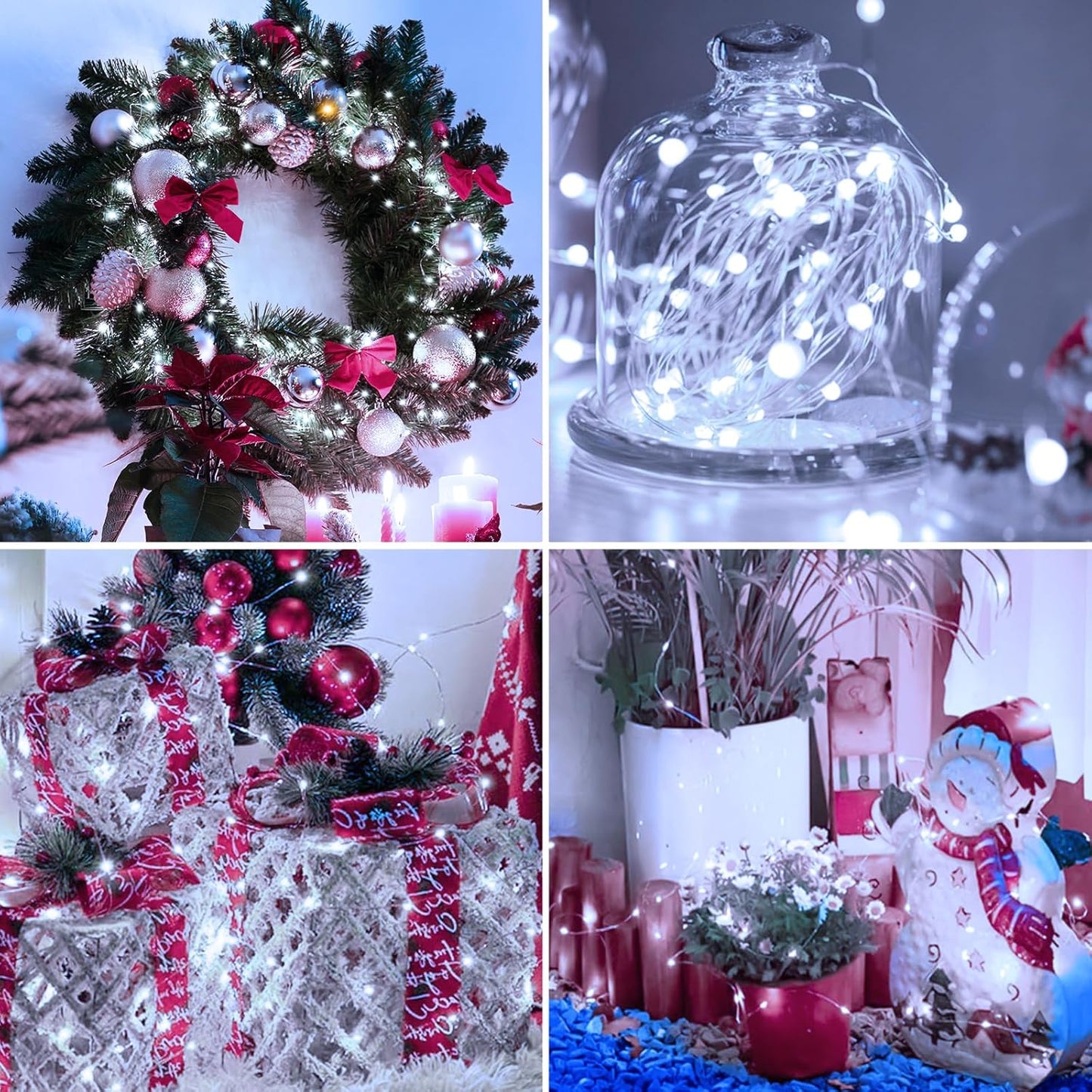 6 Pack Fairy Lights Battery Operated - 7ft 20 Led Twinkle Lights 3 Modes, Bulk Mini String Lights Waterproof for Mason Jars Vases DIY Party Wedding Decoration Christmas -Cool White