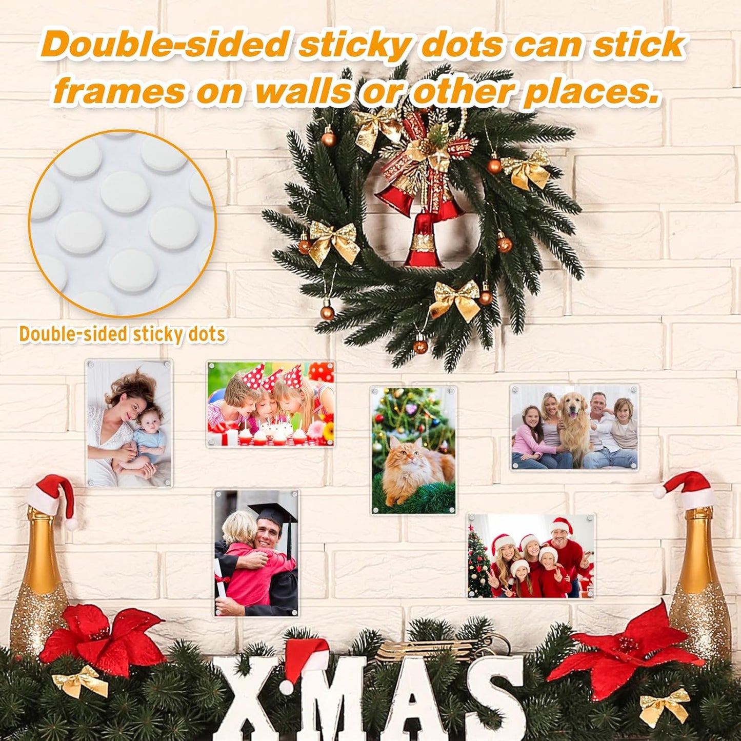 4 Pack 4×6 In Acrylic Fridge Magnetic Frame, Photo Picture Frames, Double Sided Photo Refrigerator Magnet Picture Frame, Clear Picture Display Frame