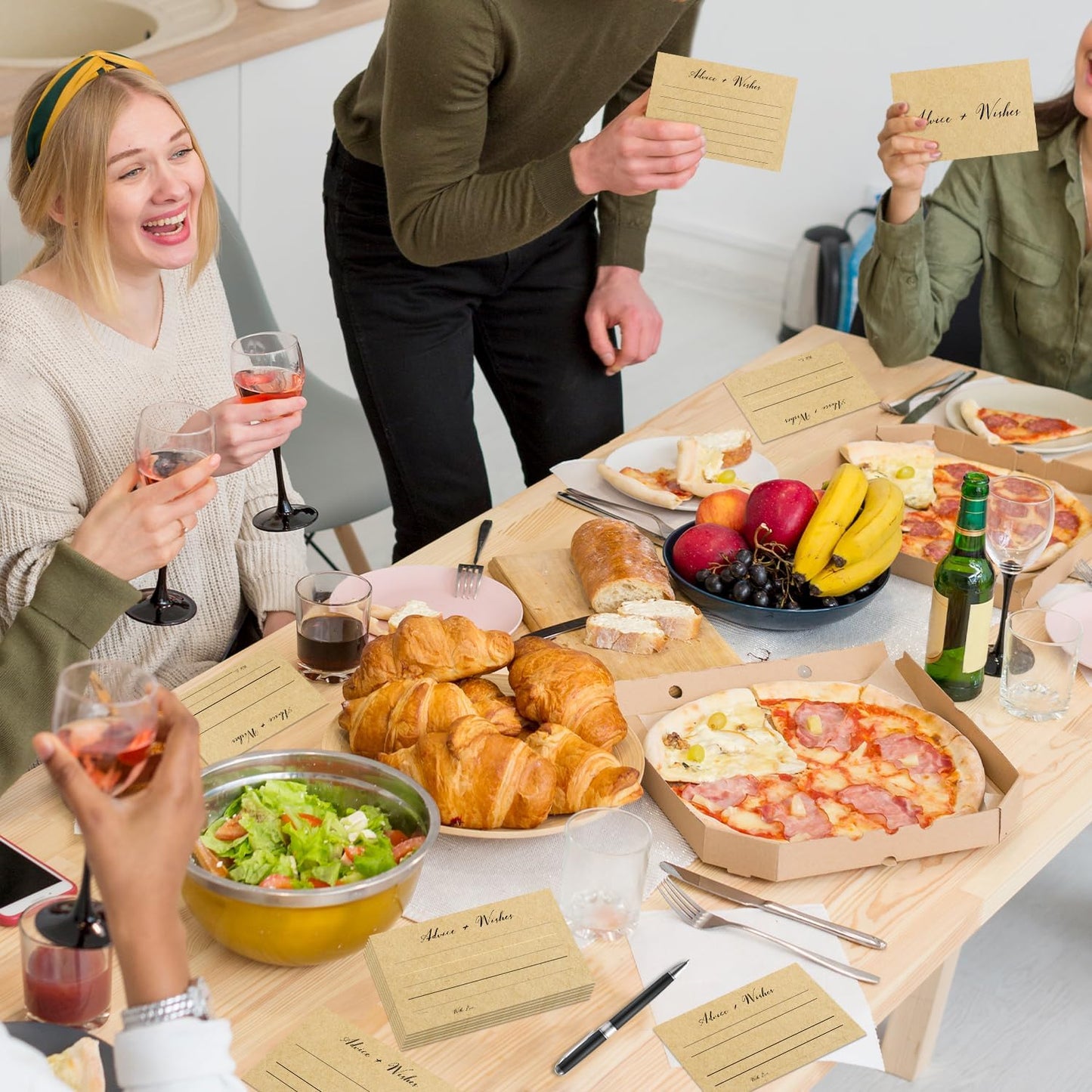 Brown Advice And Wishes Cards, Advice Cards For Bridal, Wedding, Baby Shower, Mr And Mrs, Graduation, Wishes For Baby Cards Baby Shower, Pack Of 20 4x6 Cards Double Sided Print -04