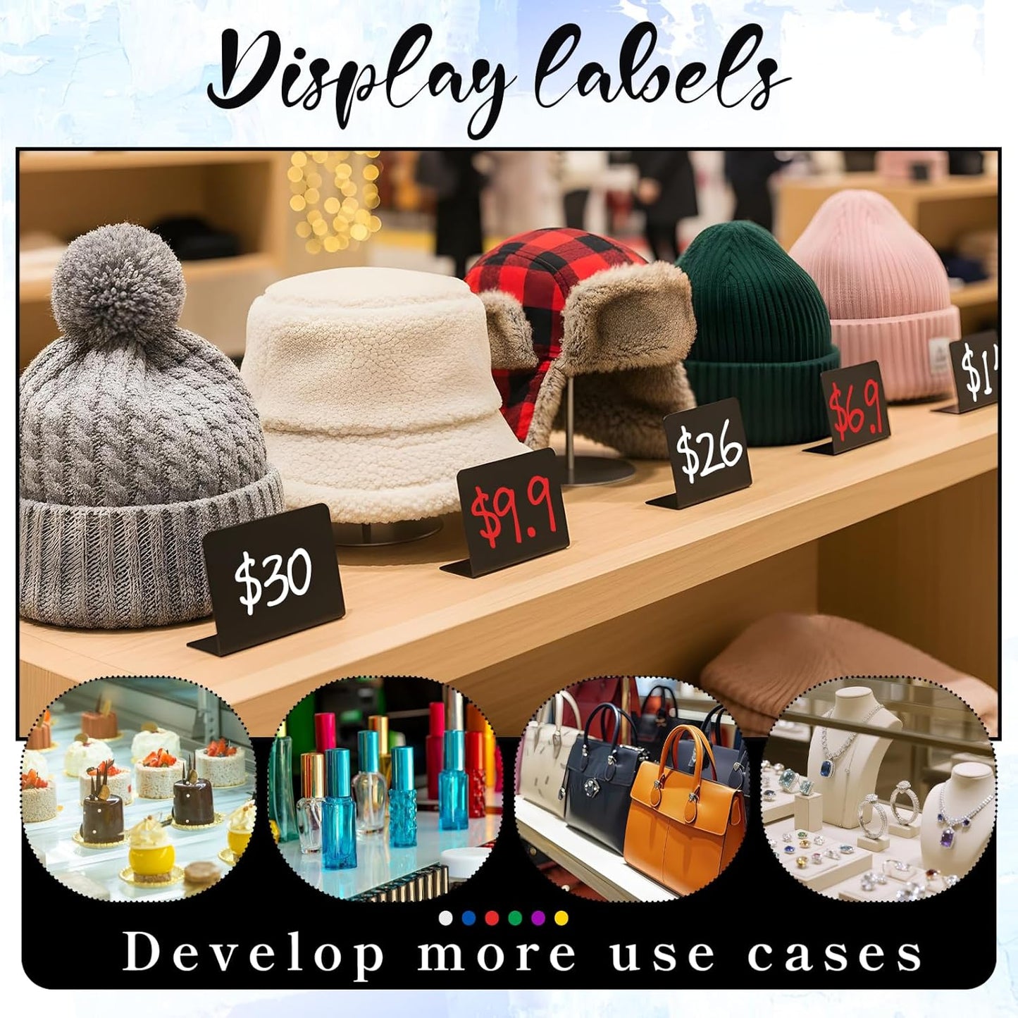 40 Pack 4"x3" Mini Chalkboard Signs for Food, Reusable and Reserved Small L-Shaped Food Labels for Party Buffet, Easy to Write and Wipe Out, Message Board Signs, Weddings, Birthday, Bakery