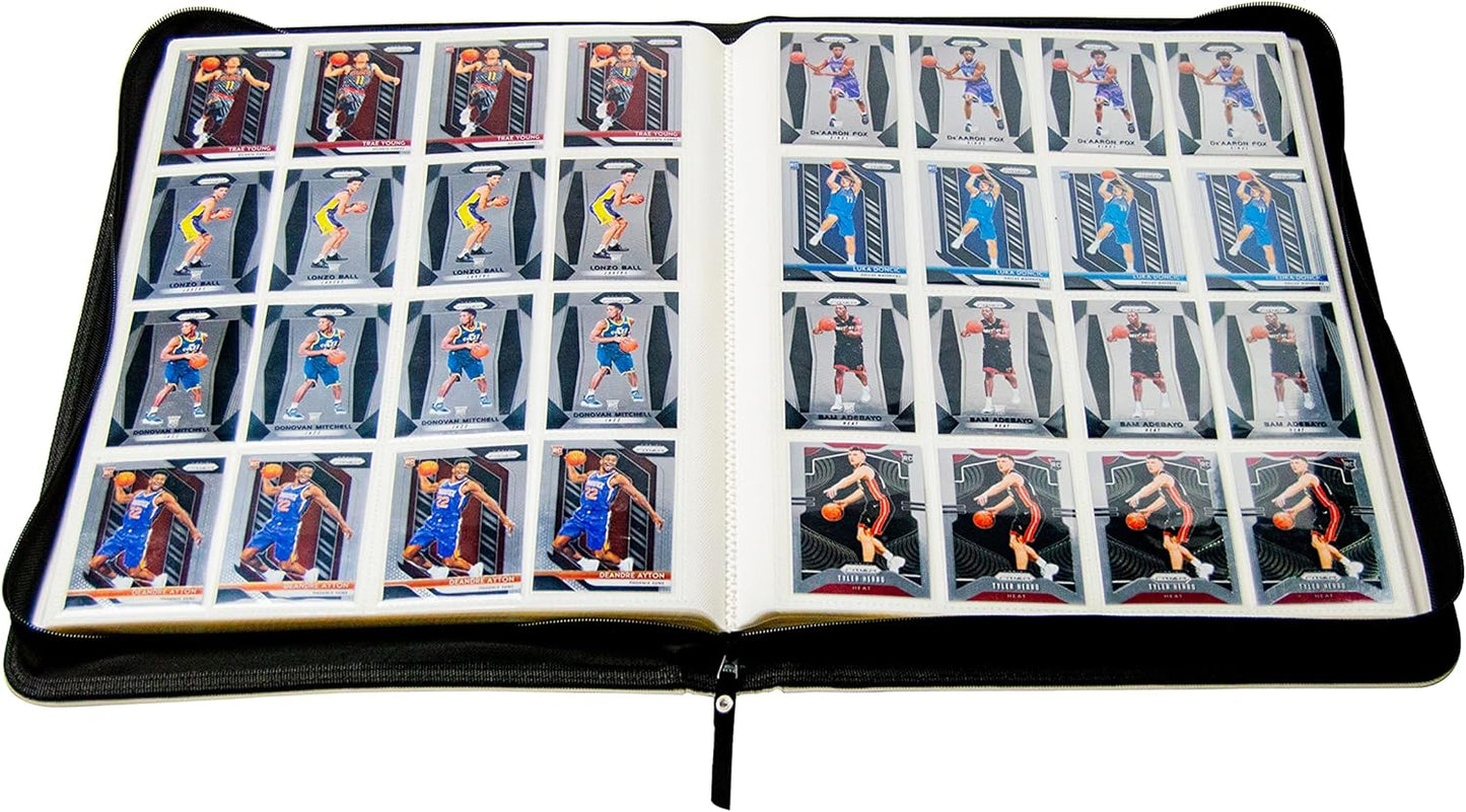 TopDeck TCG Binder - White, 16 Pocket Side Loading Card Binder, Compatible with Pokemon, Yu-Gi-Oh, Magic the Gathering, and More