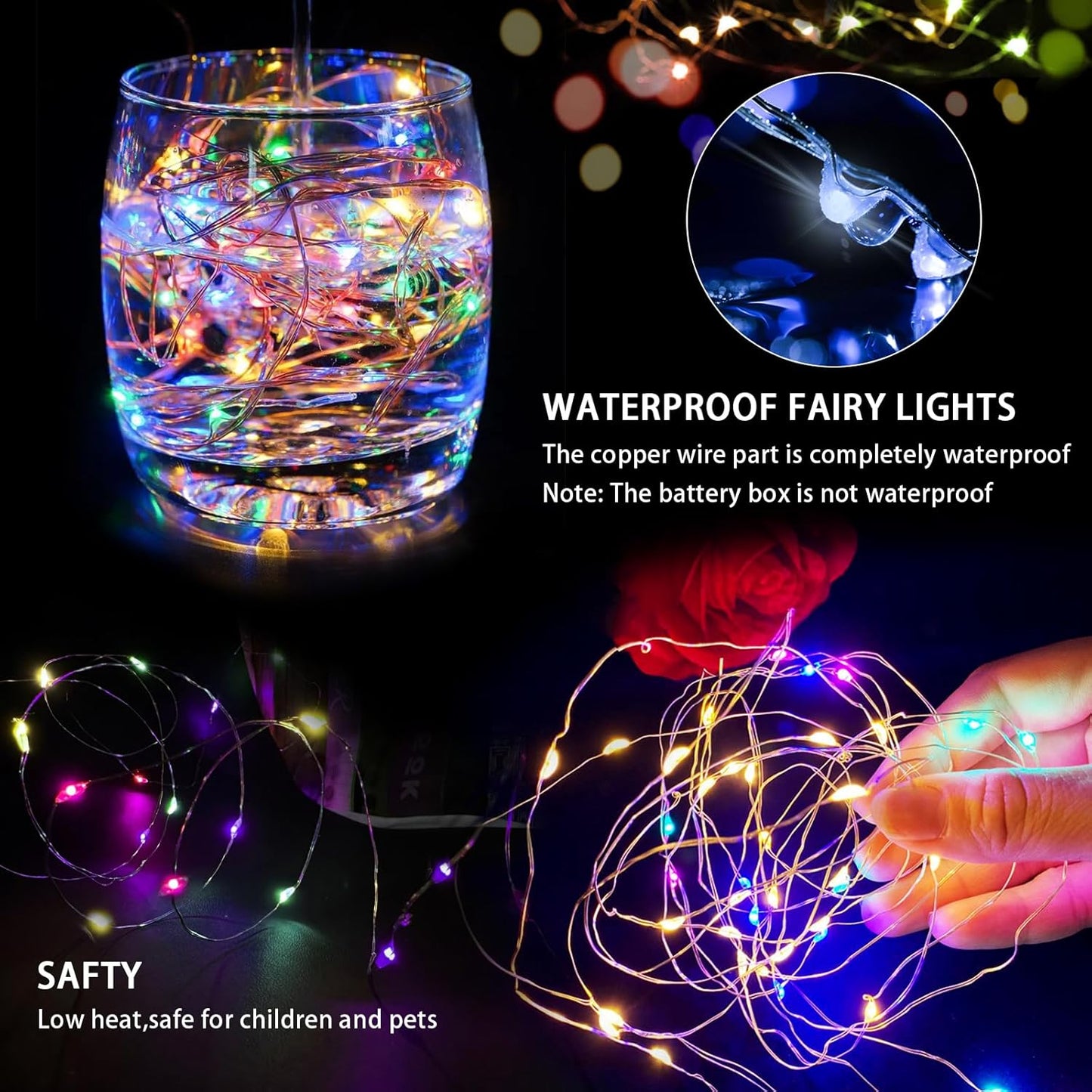 12 Pack Fairy Lights 7Ft 20 LED Twinkle String Lights 3 Modes Battery Operated Waterproof Firefly Starry for Mason Jar Party Wedding Christmas Valentines Day Table Centerpieces,Multicolor