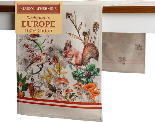 Maison d' Hermine Table Runner 100% Cotton Double Layer Table Runners 72 inches Long for Thanksgiving Christmas Decorations Home Kitchen Dining Party Wedding (Recolte, 14.5" x 72")