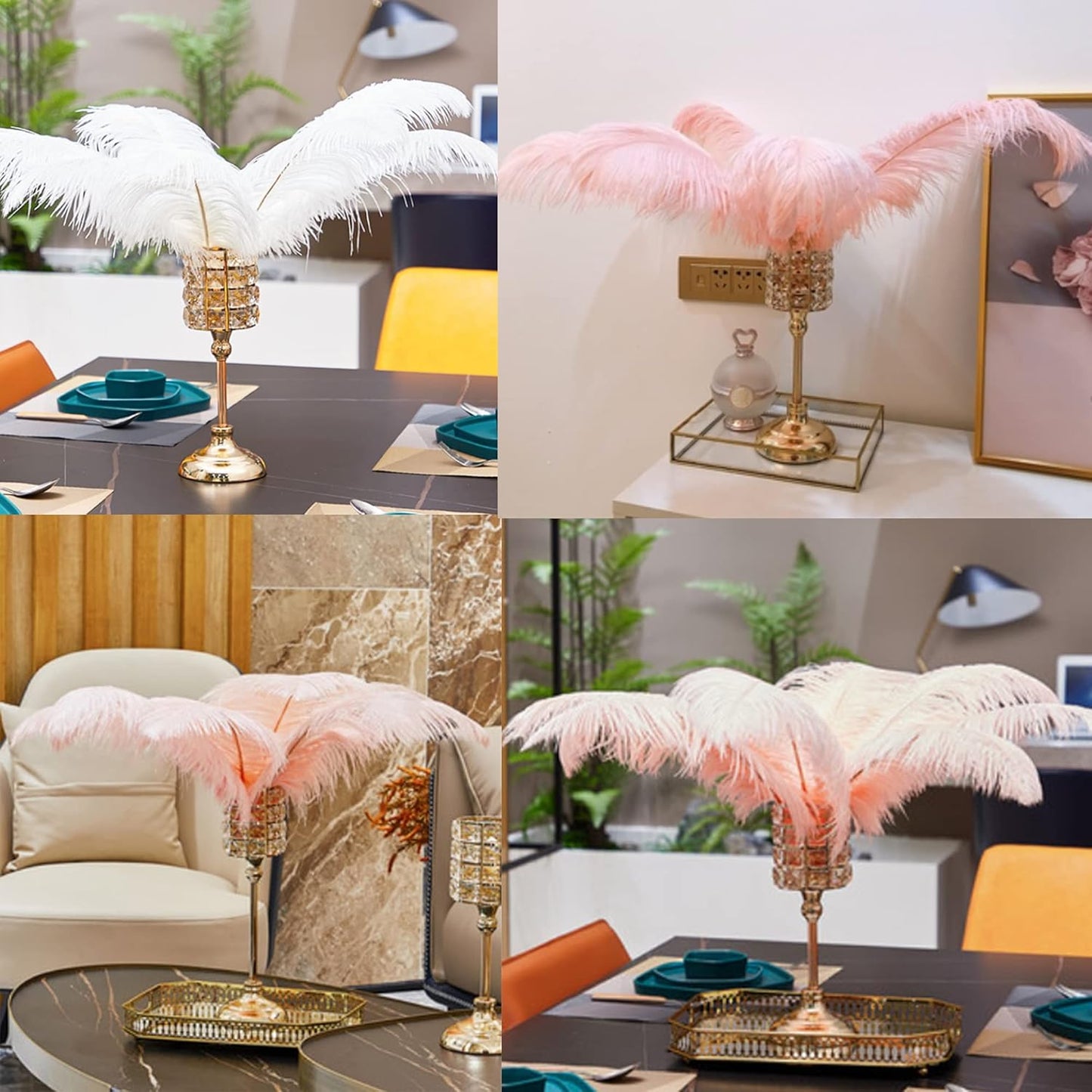 Happy Feather 16-18 inch Wine Rde Ostrich Feathers Craft for Wedding Party Centerpieces Home Decoration DIY Craft Pack of 10