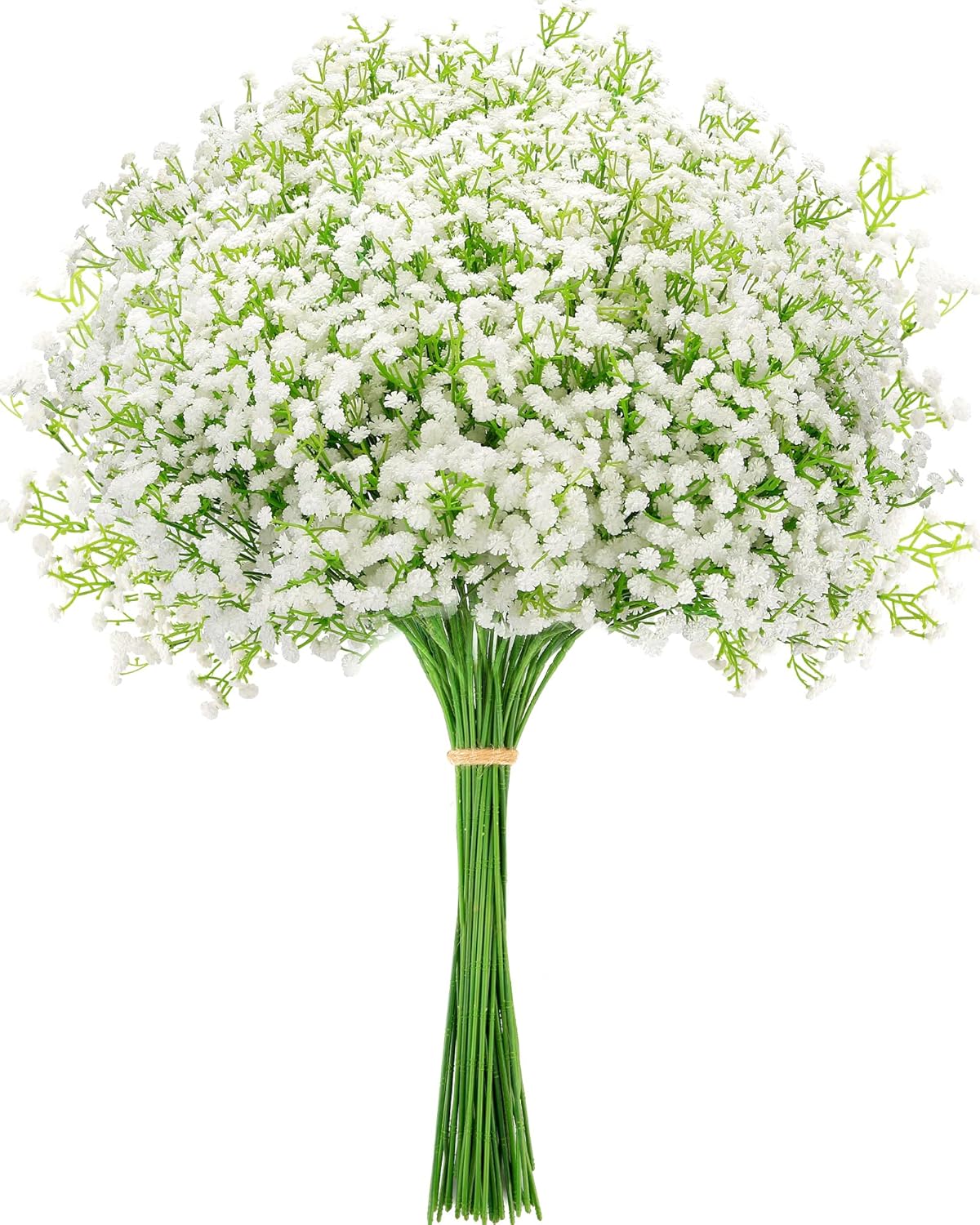 Babys Breath Artificial Flowers, Real Touch Babys Breath Flowers Artificial Bulk for Wedding Decor, White Fake Flowers for Party Home Garden Decor (6, White)