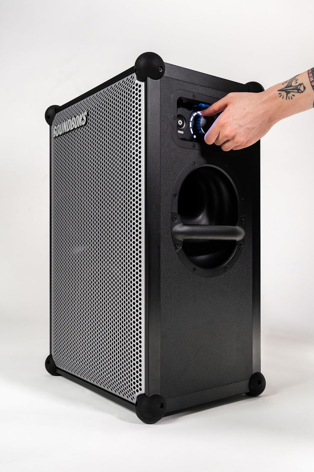 SOUNDBOKS 4 – Bluetooth Performance Speaker – USB-C Charging Battery – Loudest Party Speaker with 40 Hours of Battery – Wireless and Portable Speaker - Designed in Denmark – 126dB (Metallic Gray)