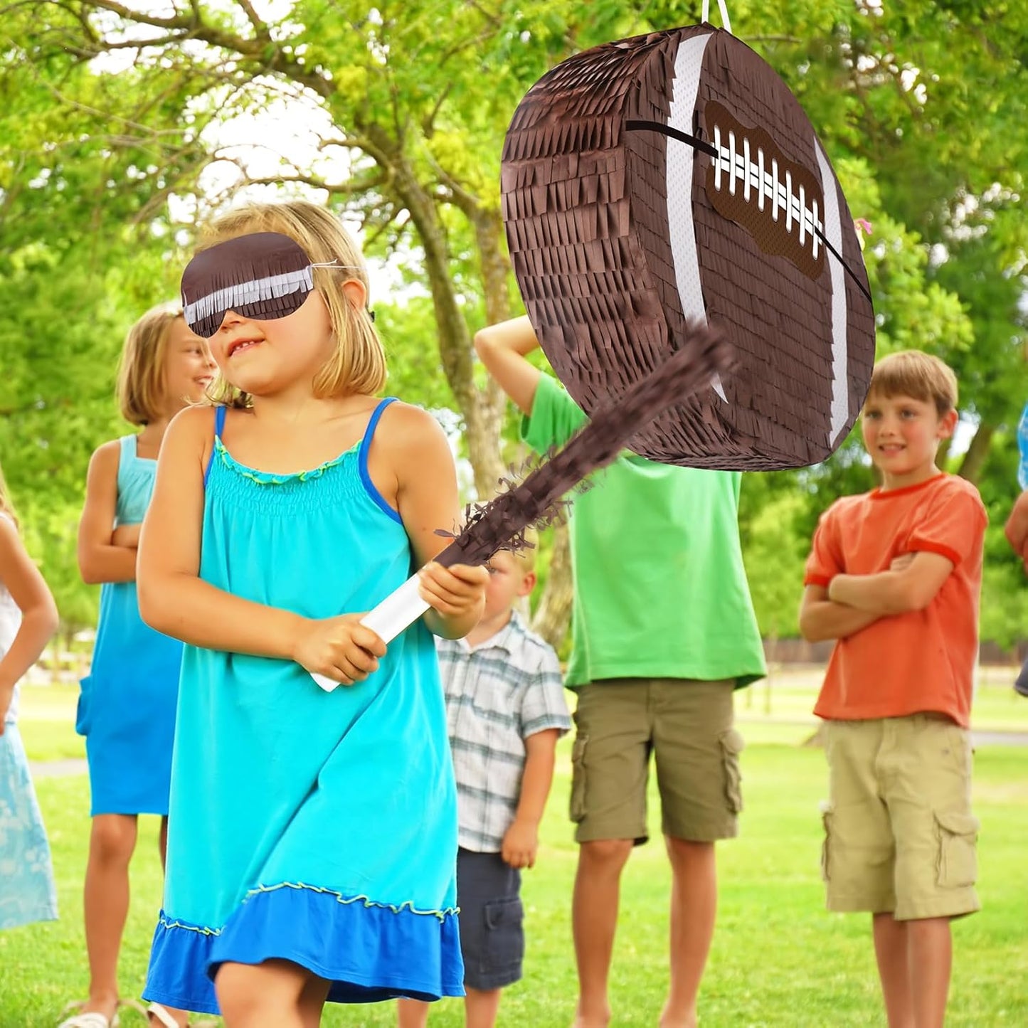 Football Pinata with Pinata Stick & Hanging Football Party Decorations Footballs Games for Boys 8-12 Kids Footballs Toys Sport Themed Birthday Party Supplies
