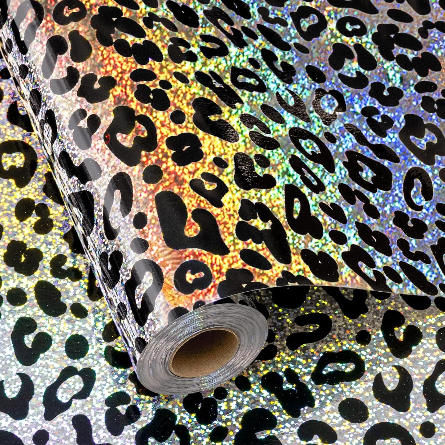 Yarcony Leopard Wrapping Paper Roll, Bold Animals Prints Wrapping Paper, Glitter Black White Cheetah Gift Wrap w/Metallic Shine for Birthday, Graduatios, Bachelorette, Christmas (17 Inch X 33 Feet)