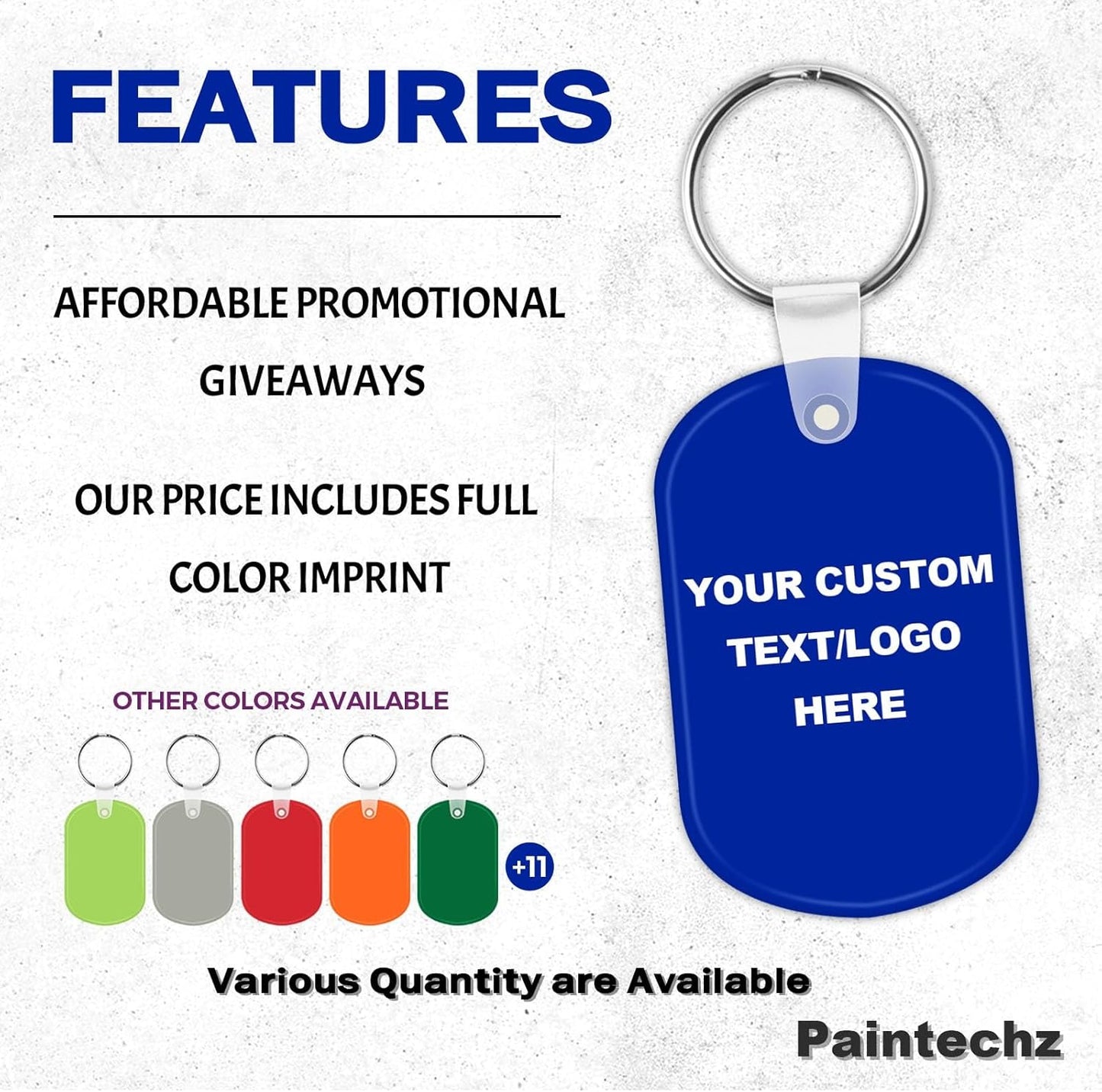 Custom Oval Soft Keychains 1000 Pack, Personalized Logo, Text Bulk - Perfect for Tradeshows, Party Favors, Campaign Gifts - Customizable Key Tags