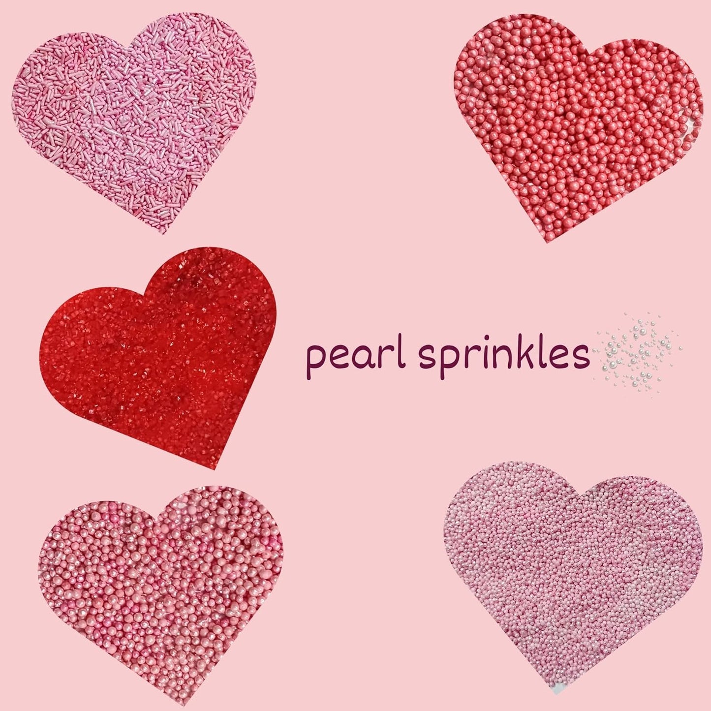 Confect Sprinkles for Cakes & Cupcakes Decoration Assorted pack of 5 Pink Pop Sprinkles Mix Blush Pink, Baby Suger & Coral Dragees Baby Pink Jimmies Vegan, Gluten-Free, Nut-Free, Soy-Free, Dairy-Free , Handcrafted Sprinkle- 5 Oz