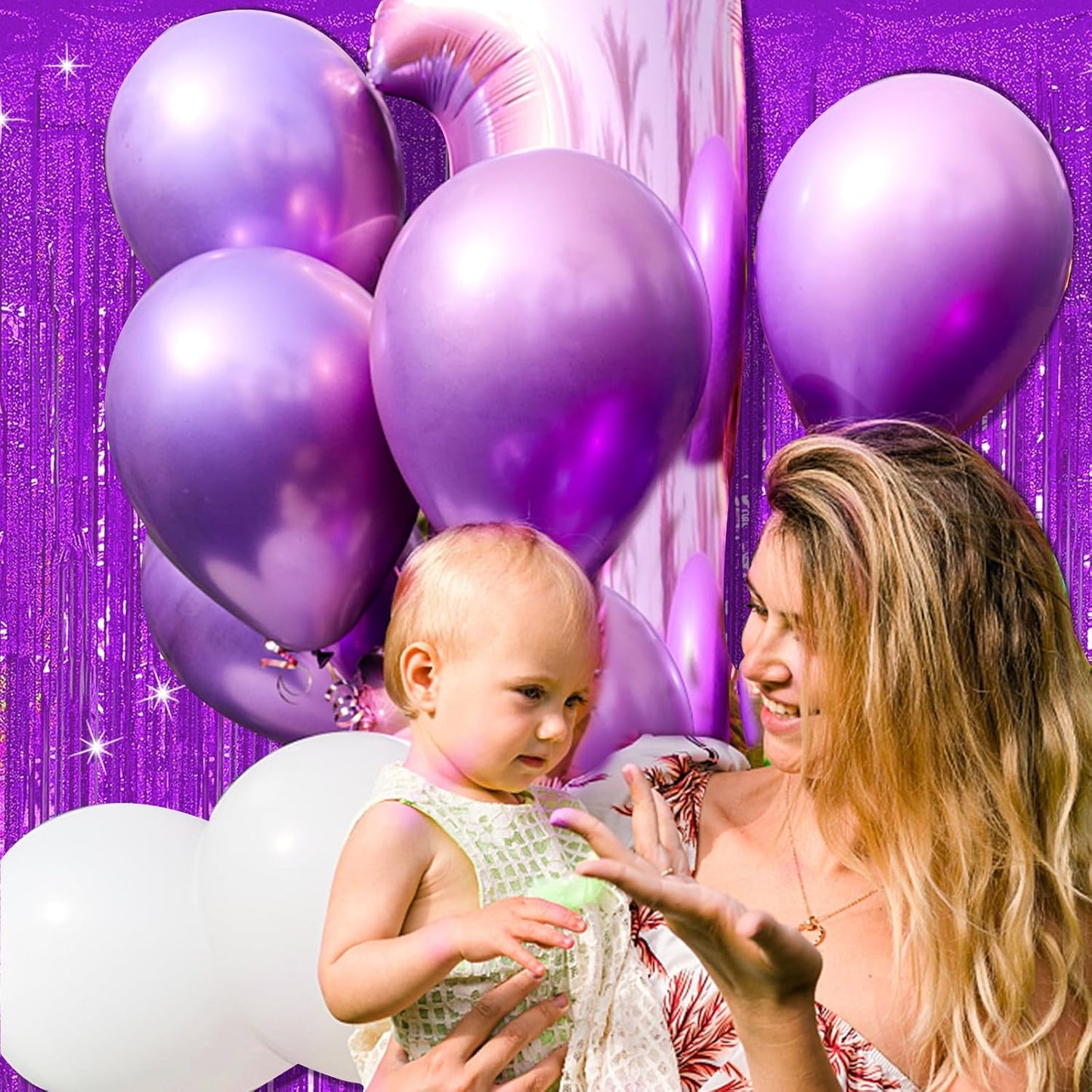 Tinsel Curtain Party Backdrop Purple Birthday Decorations 2 Packs Glitter Foil Fringe Curtain Party Decor Streamers Photo Booth for Birthday Christmas Wedding Halloween Graduation Decorations