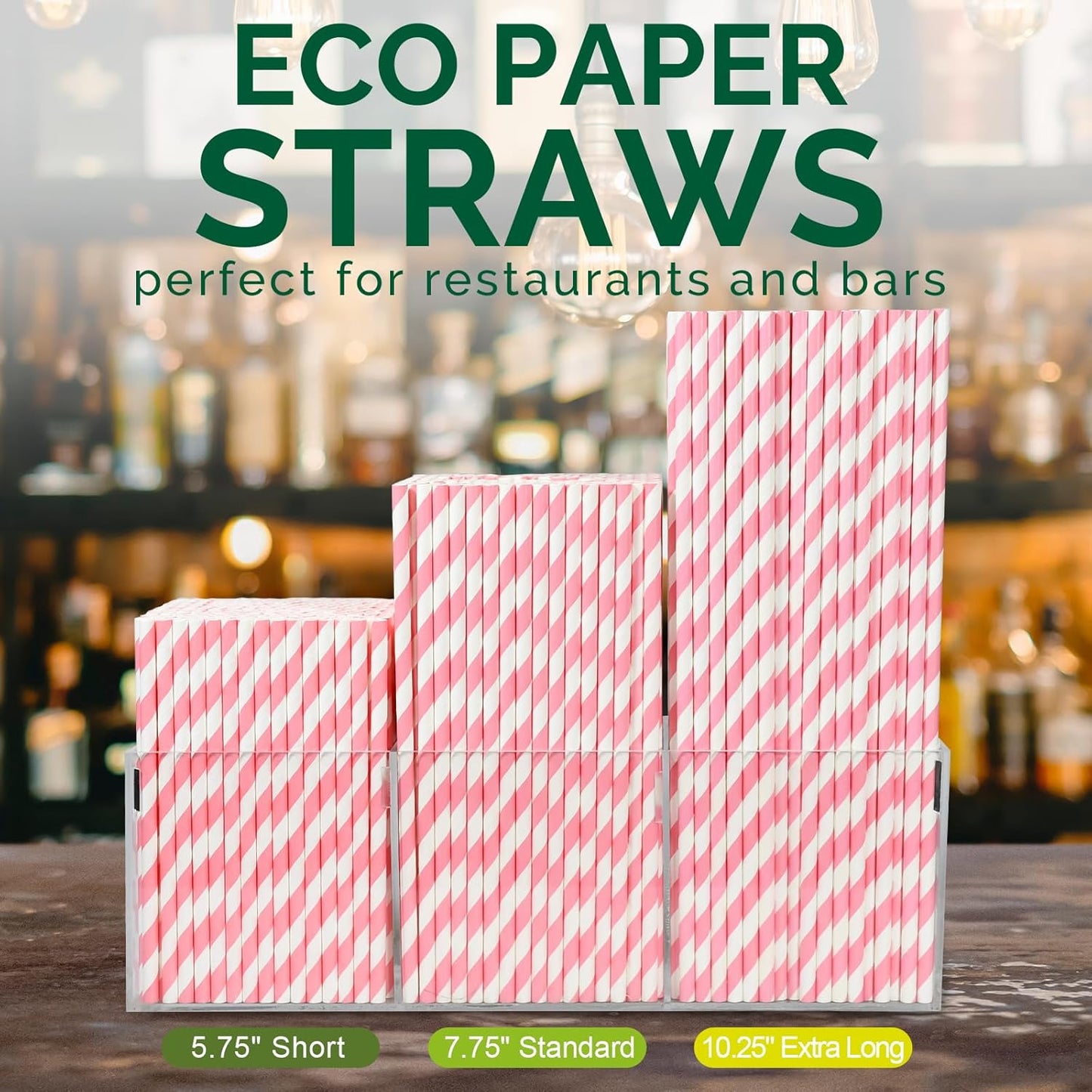 5.75 inch Short Pink Paper Straws 500 Counts, for Cocktail, Mixed Drinks, Cake Pops, Bars, Restaurants - Disposable, Compostable
