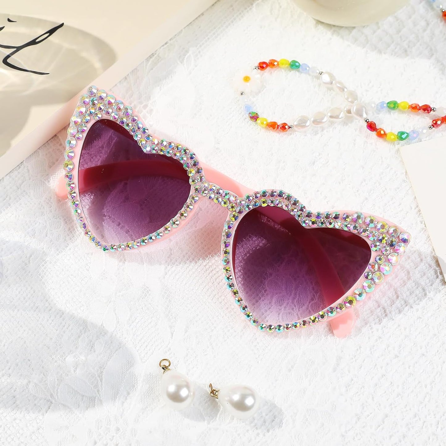 YOGFIT Heart Sunglasses for Women Fashion Classic Love Eye Protection Sunglasses Vintage Cute Heart Sunglasses