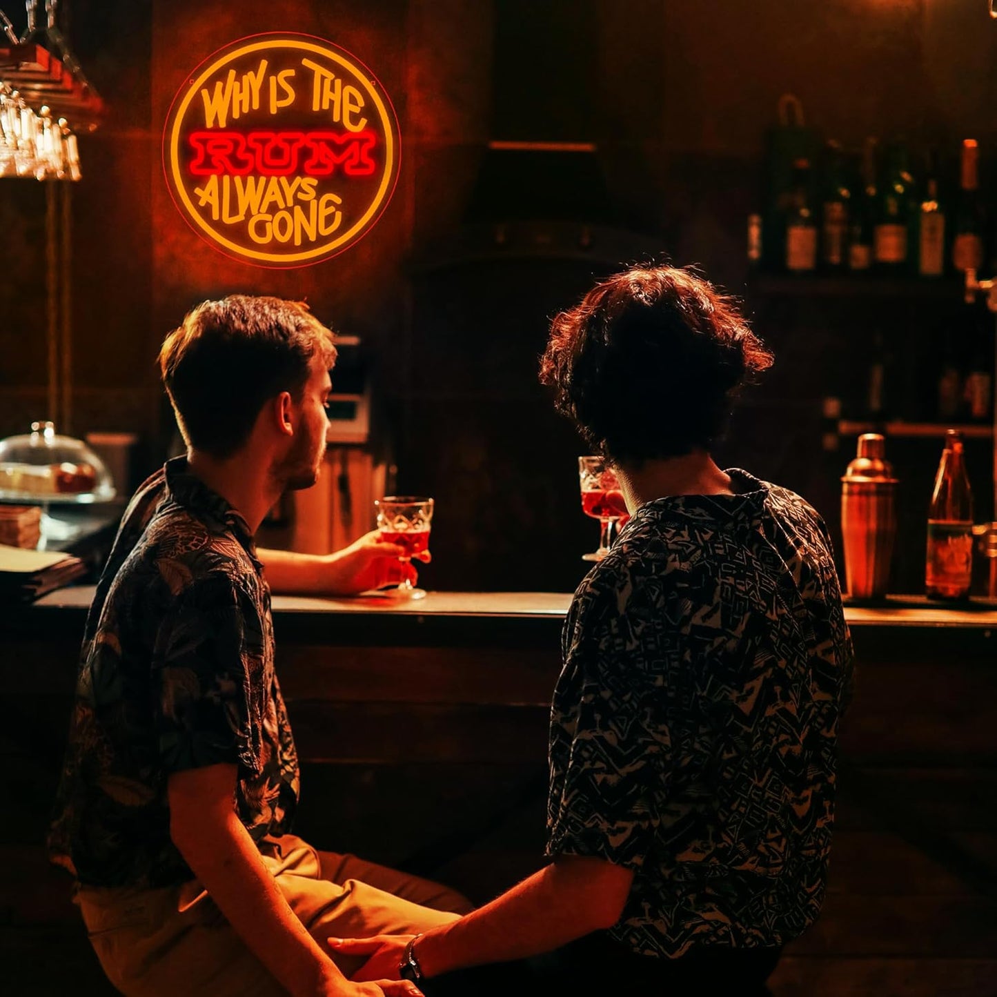 Beer Neon Sign for Wall Decor Bar Signs for Home Bar Decoration for Home Rum Neon Light for Man Cave Beer LED Light Up Sign for Bedroom Shop Party Club Wall Decor Gifts for Men Size12.9*12.9in(JTD236)