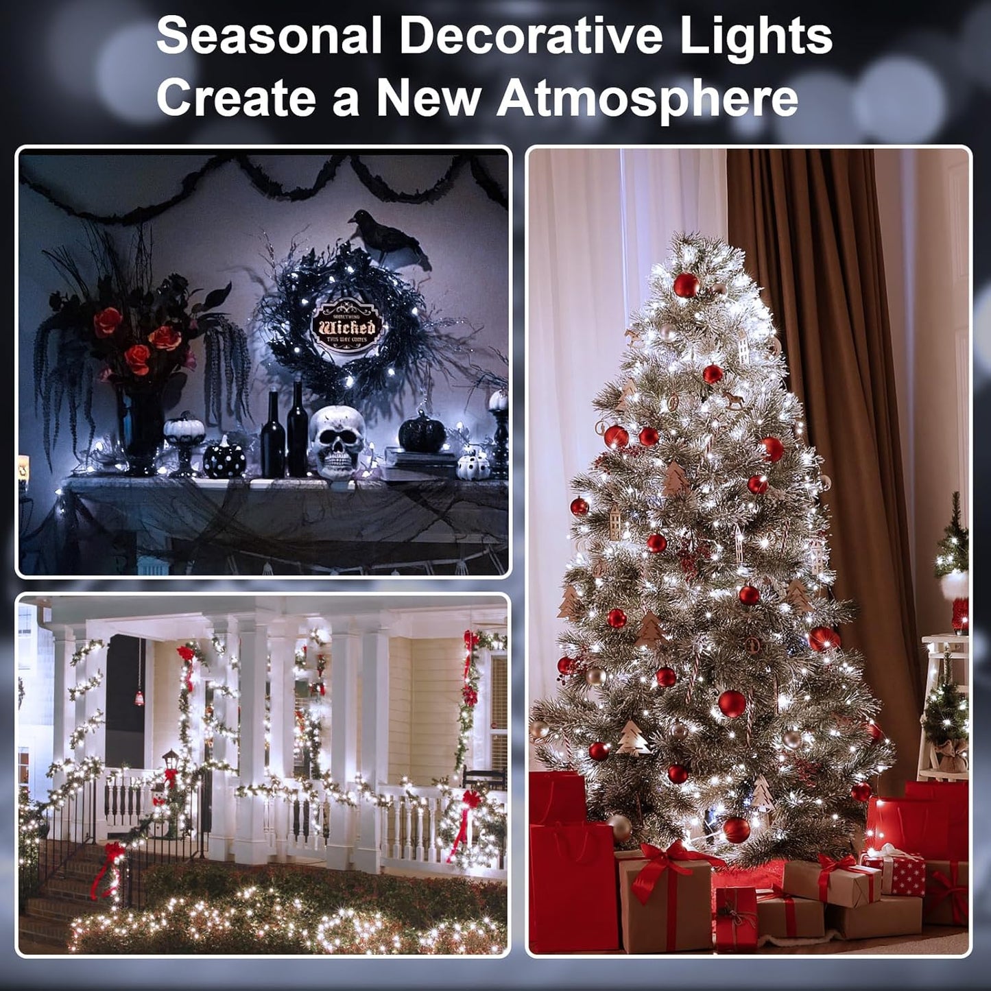 2 Pack 16Ft 50Leds Fairy Lights Mini Led String Lights Twinkle Lights for Easter Halloween Christmas Parties Wedding Table Centerpieces Decoration