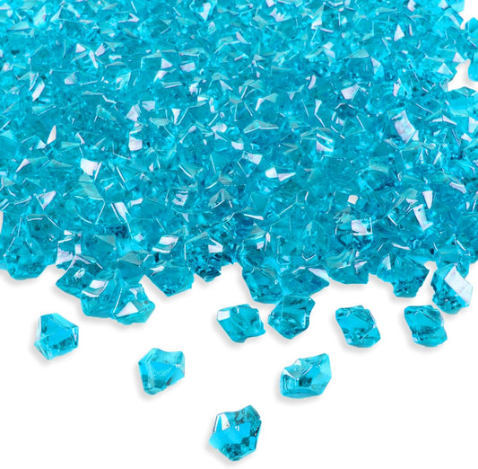 Super Z Outlet Acrylic Color Ice Rock Crystals Treasure Gems for Table Scatters, Vase Fillers, Event, Wedding, Arts & Crafts, Birthday Decoration Favor (190 Pieces) (Turquoise)