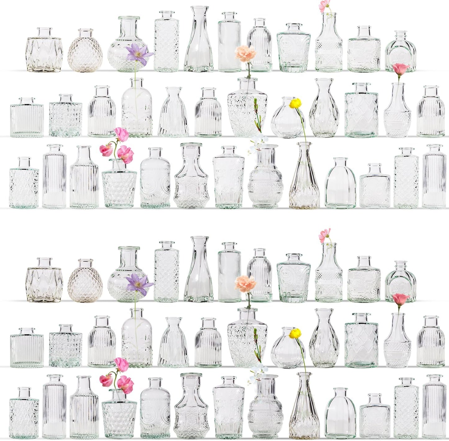 72 Pcs Bud Vase Set, Vases for Centerpieces, Cute Glass Bud Vases in Bulk, Small Vases for Flowers, Clear Vase Set for Wedding Decorations, Home Table Flower Décor
