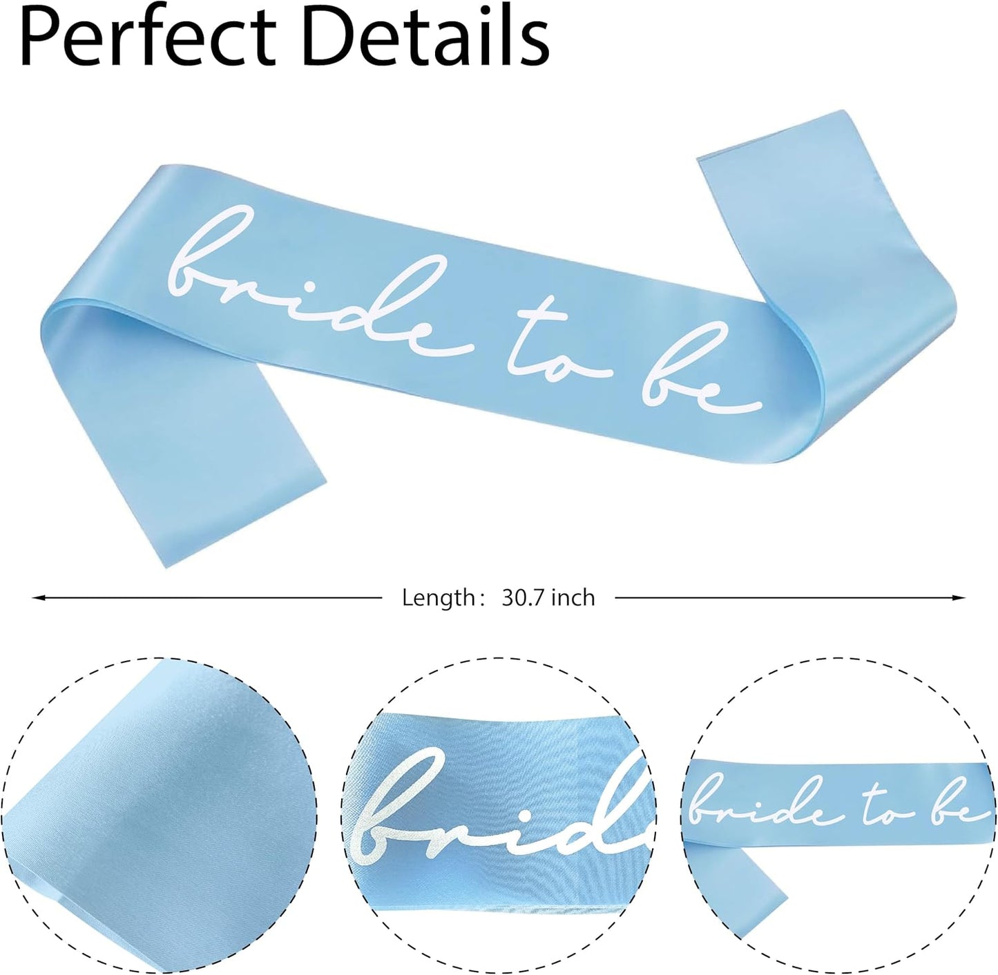 Bride Squad Bride to Be Sash Bridal Party Accessories Bride Sash Bachelorette Party Decorations(Light Blue)